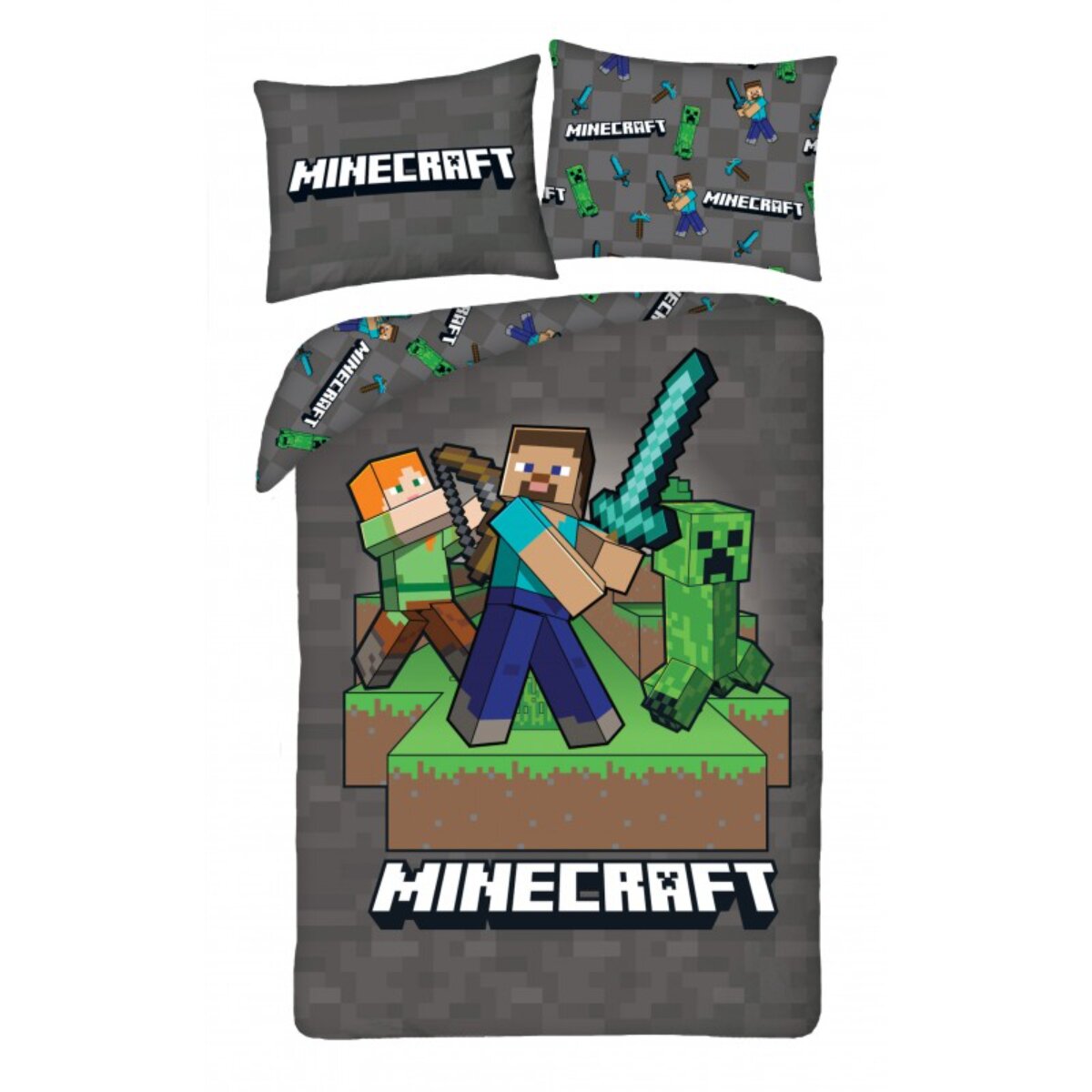 Minecraft Bettw&auml;sche 140 &times; 200 cm Bettbezug Kissenbezug 70 &times; - Bild 1