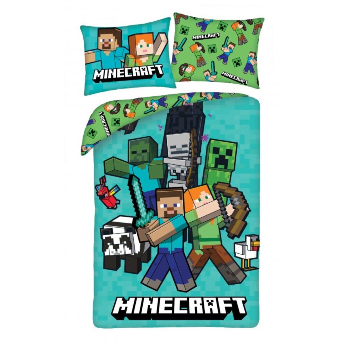 Minecraft Bettw&auml;sche 140 &times; 200 cm Bettbezug Kissenbezug 70 &times; - Bild 1