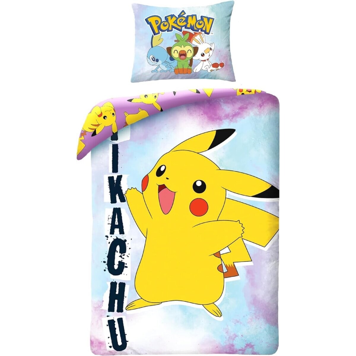 Pokémon Bettwäsche Set aus Baumwolle Bettdeckenbezug 140 × 200 cm