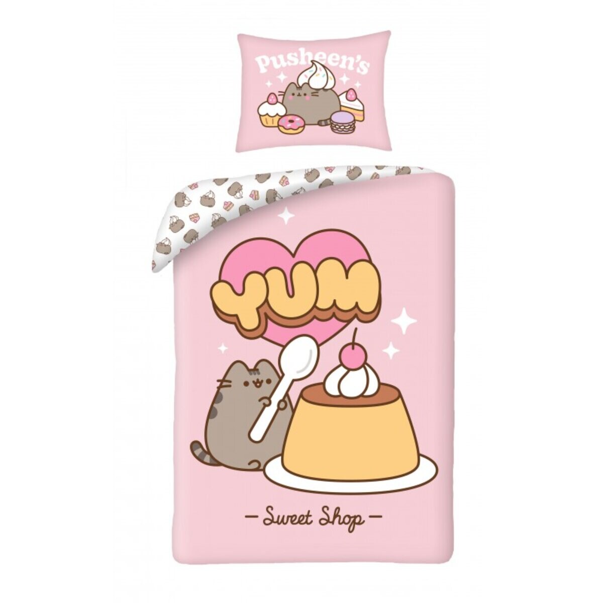 Pusheen Bettwäsche 140 × 200 cm Baumwolle Bettbezug Kissenbezug