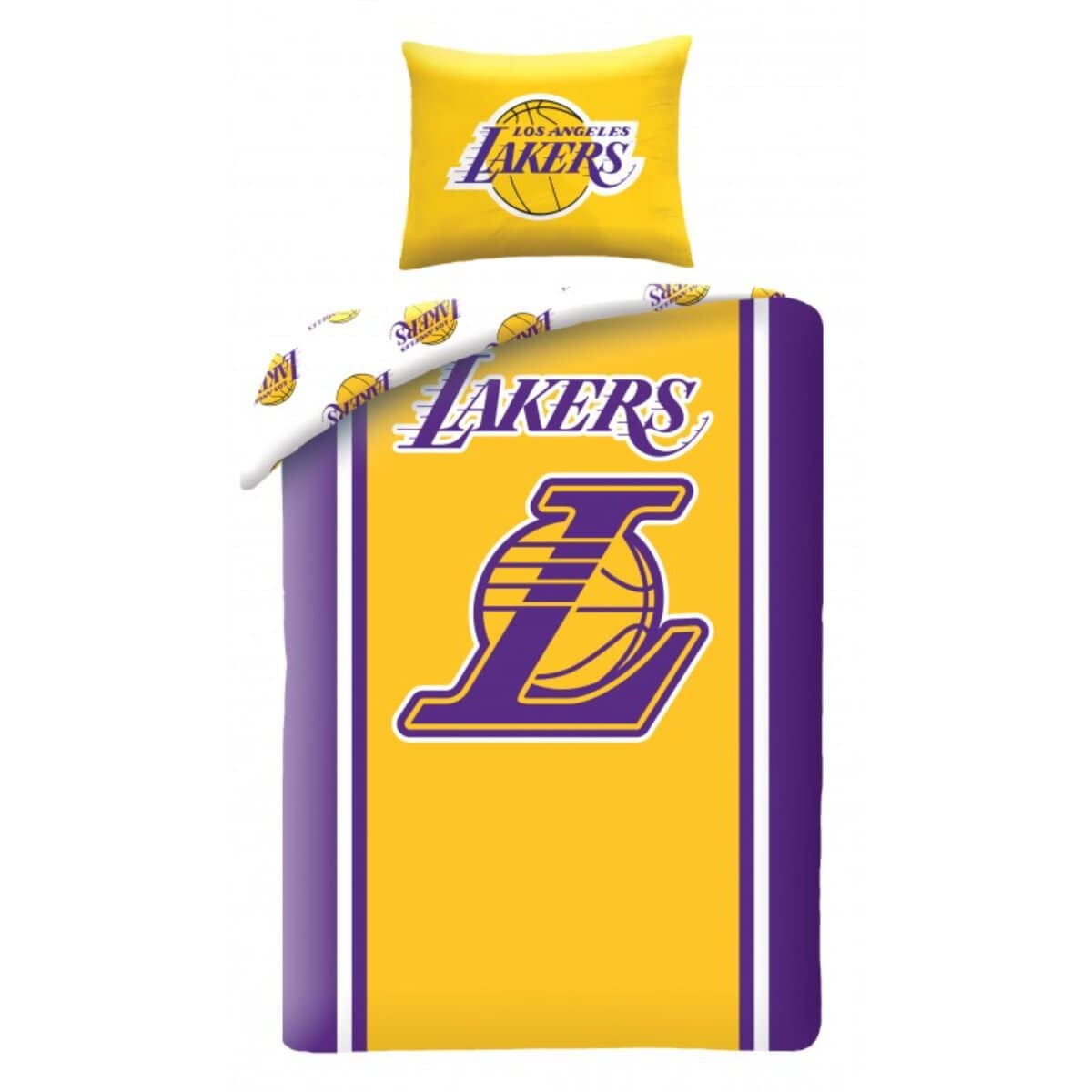 Lakers Bettw&auml;sche Set 2 teilig Mikrofaser 140 &times; 200 cm Basketball - Bild 1