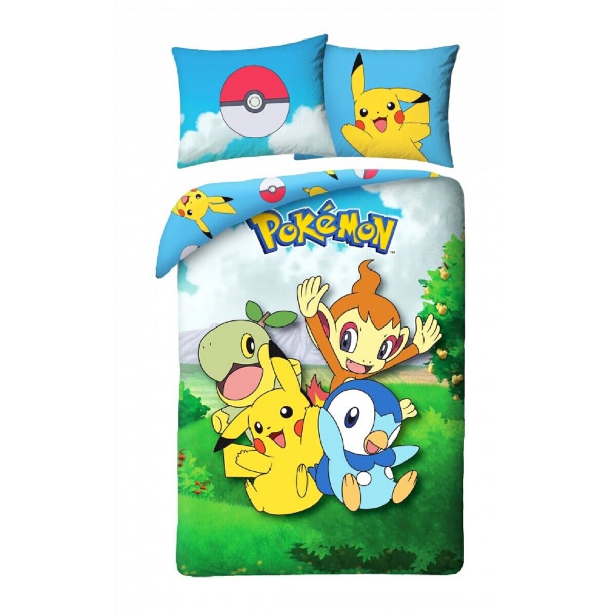 Pokémon Bettwäsche Set aus Baumwolle Bettdeckenbezug 140 × 200 cm