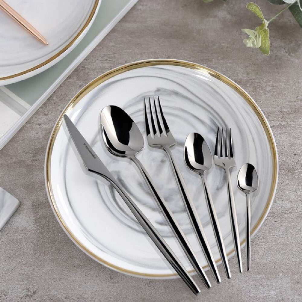 Besteckset 36 teilig f&uuml;r 6 Personen Edelstahl 18/10 Silber - Bild 1