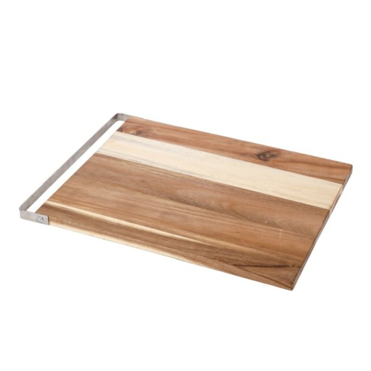 Schneidebrett aus Akazienholz mit Edelstahlgriff - 40 x 30 x 1,5 cm - Bild 1