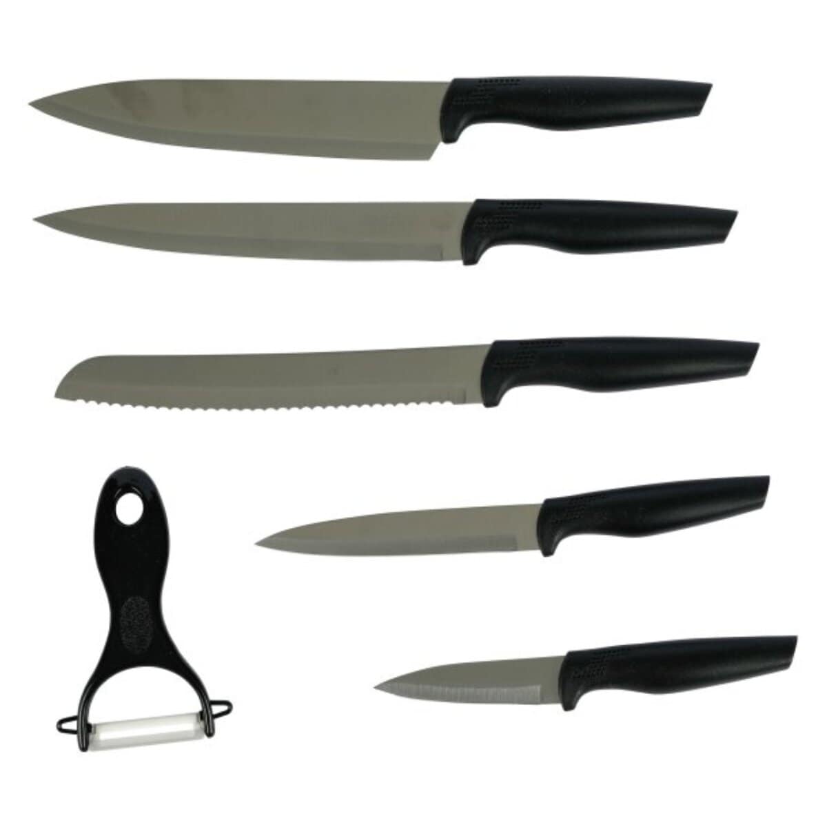 Vielseitiges Edelstahl K&uuml;chenmesser Set mit Sparsch&auml;ler - 6-teiliges Set - Bild 1