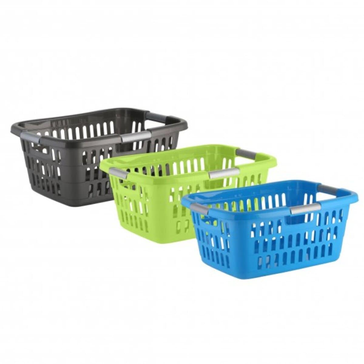 Ergonomischer W&auml;schekorb 40 Liter - W&auml;schesammler mit 3 Griffen - Bild 1