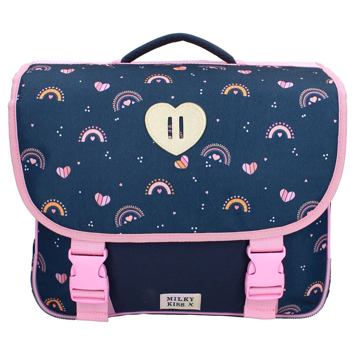 Milky Kiss Rucksack &ndash; Blau mit Regenb&ouml;gen und Griff Schultasche - Bild 1