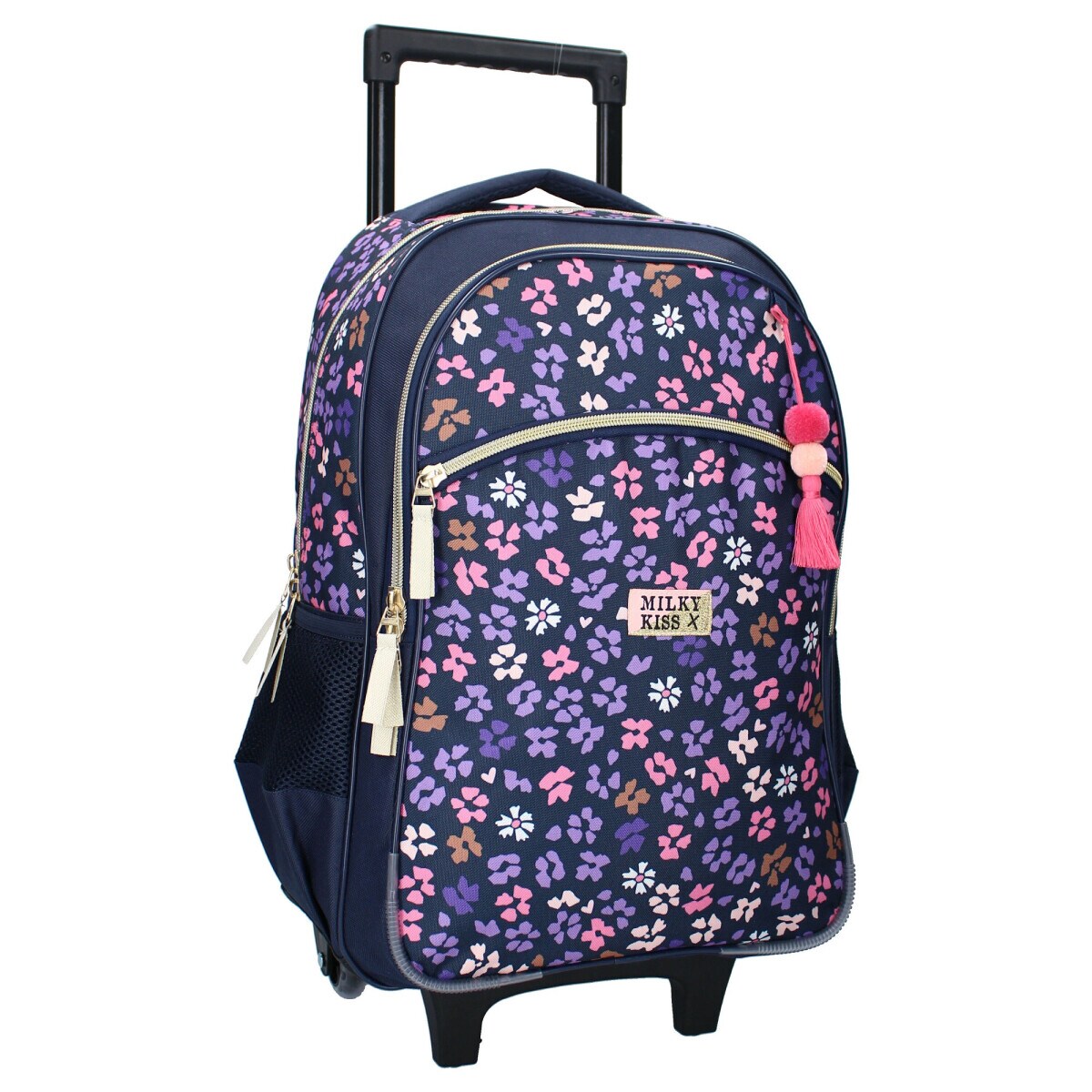 Milky Kiss Trolley-Rucksack Divine Days Dunkelblau mit Blumen - Bild 1