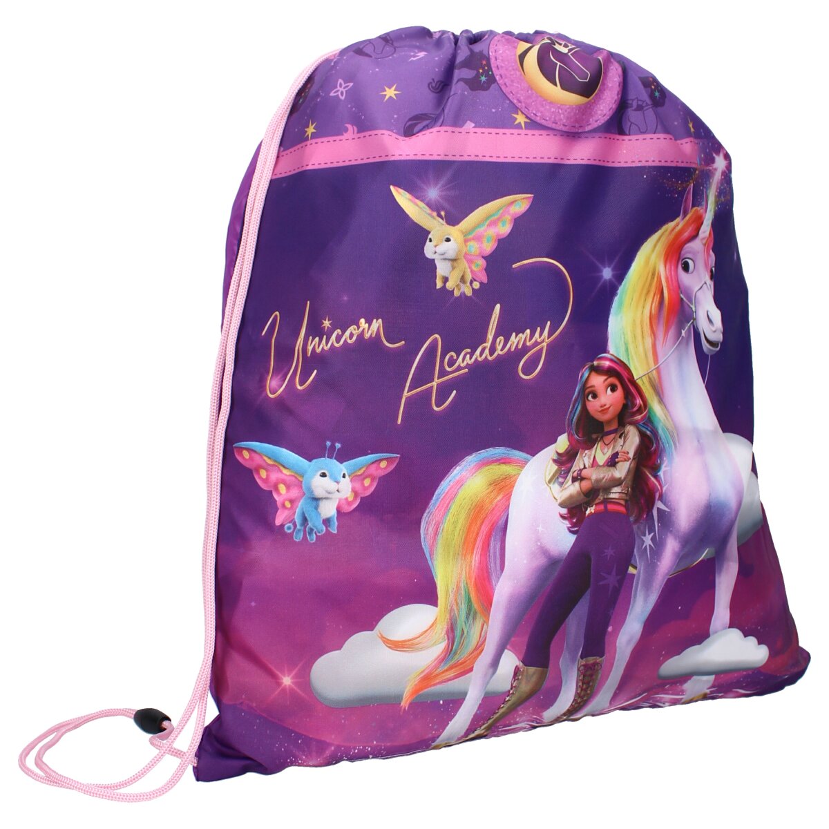 Unicorn Academy Turnbeutel Kinder &ndash; Sportbeutel Lila 44&times;36?cm - Bild 1
