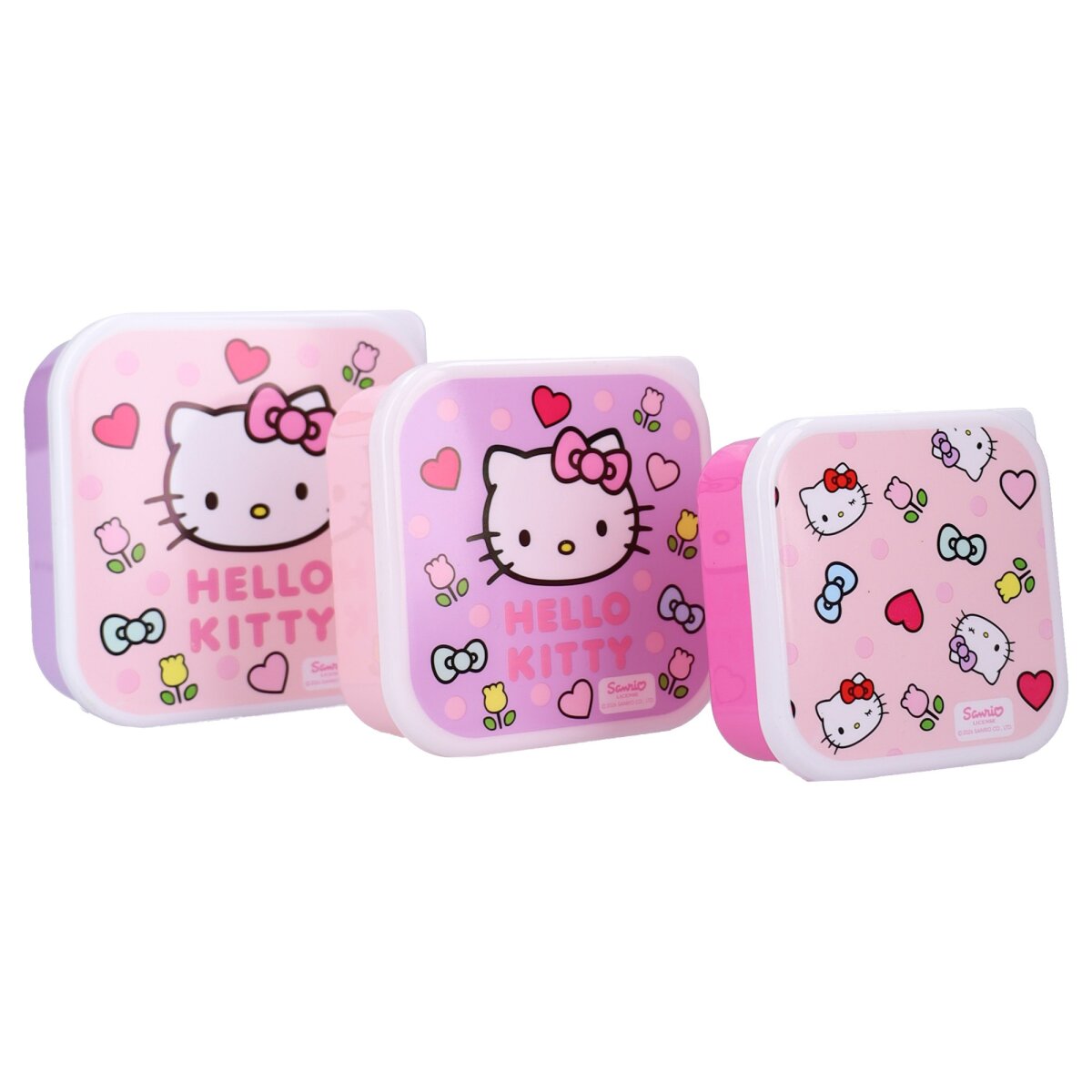 Hello Kitty Lunchbox Set Kinder Snackbox Brotdose 3 St&uuml;ck - Bild 1