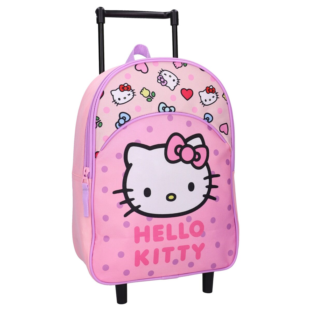 Hello Kitty Trolley Rucksack Kinder Schulrucksack mit Rollen Ziehgriff - Bild 1