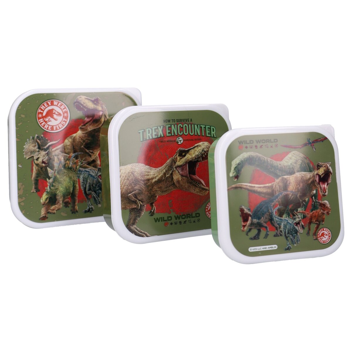 Jurassic World Lunchbox Set Kinder Snackbox Brotdose Dino Aufbewahrung - Bild 1