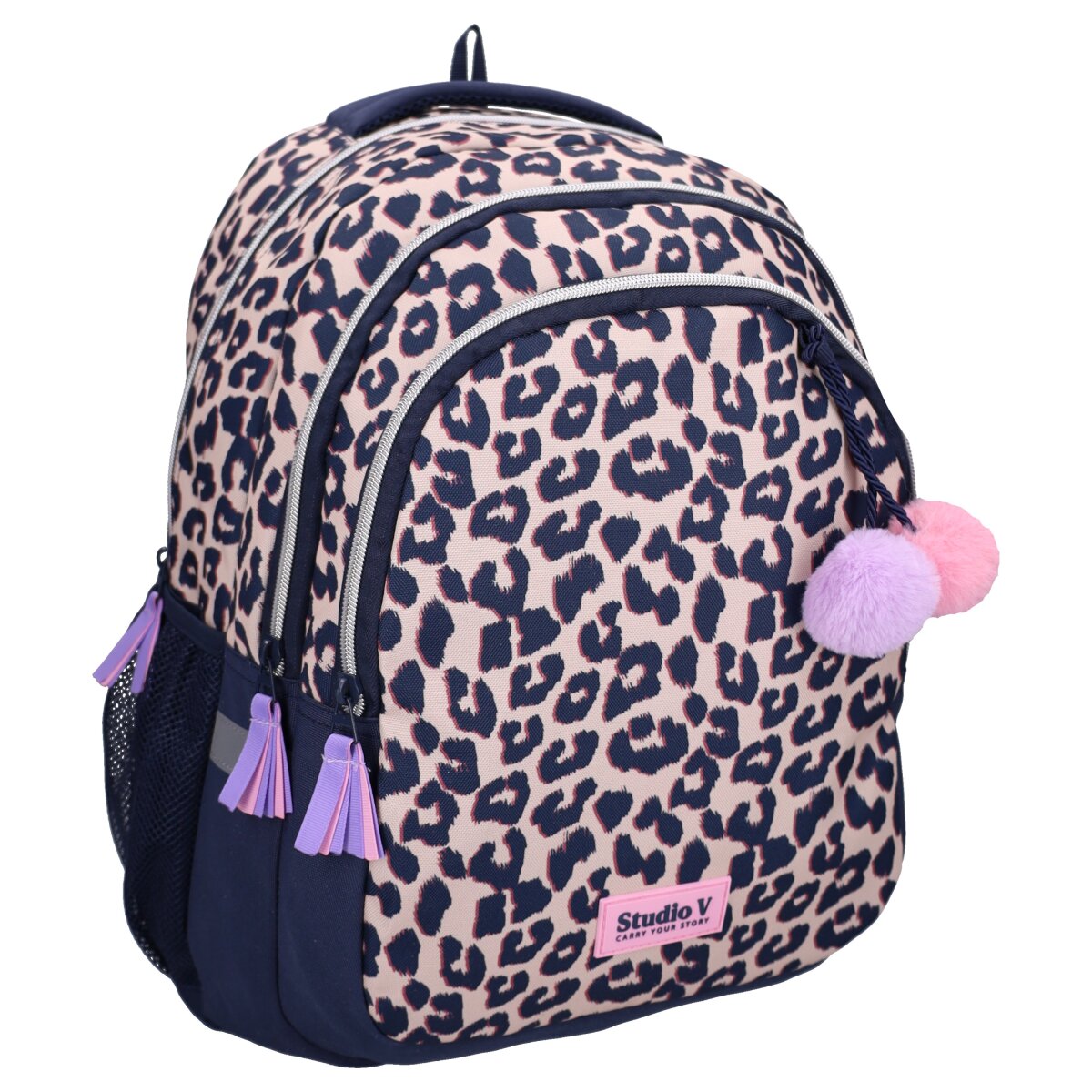 Studio V Leopard Luxe M&auml;dchen Rucksack Kinder Backpack Schultasche - Bild 1