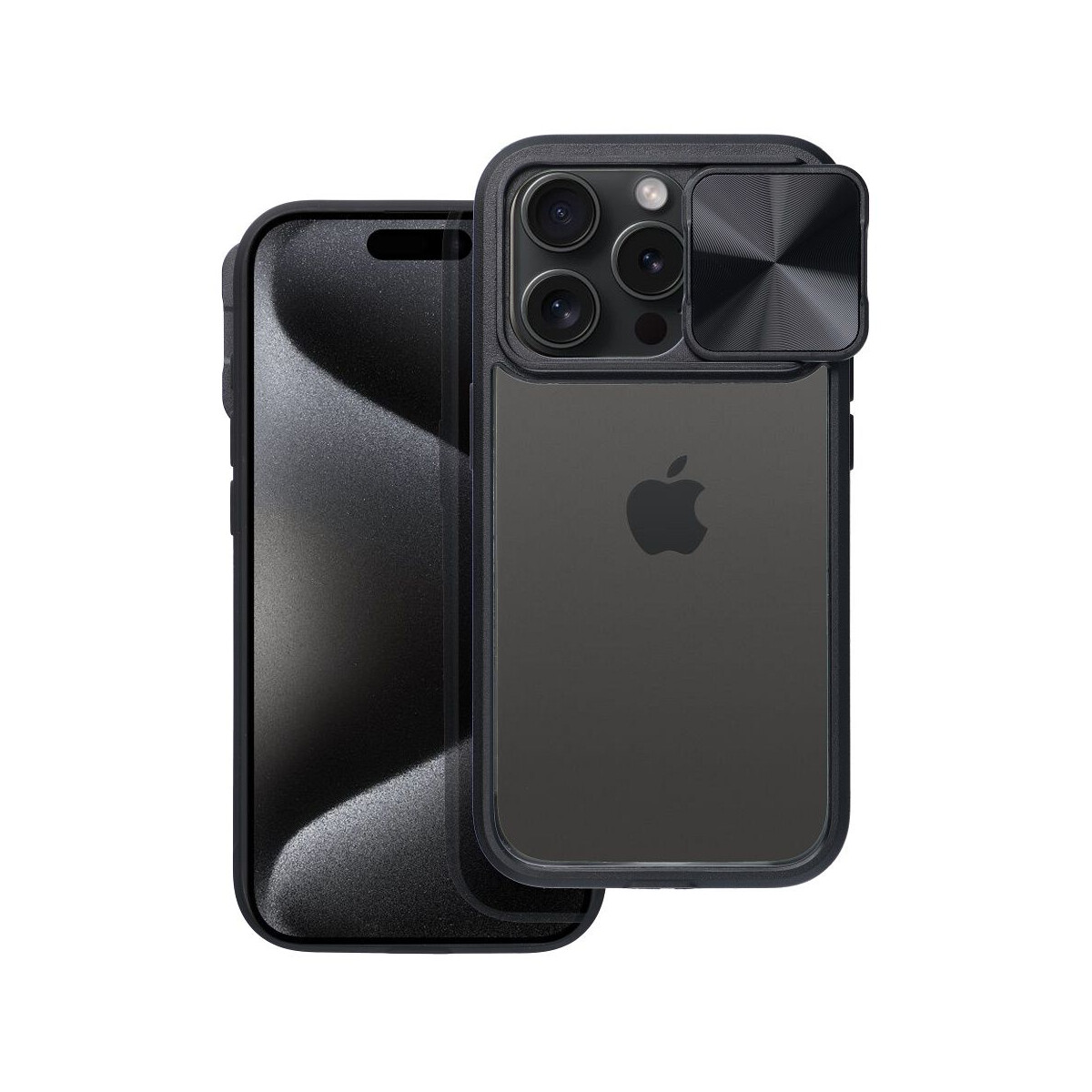 CamSlider Handyh&uuml;lle mit Kameraschutz kompatibel mit iPhone 16 Schwarz - Bild 1