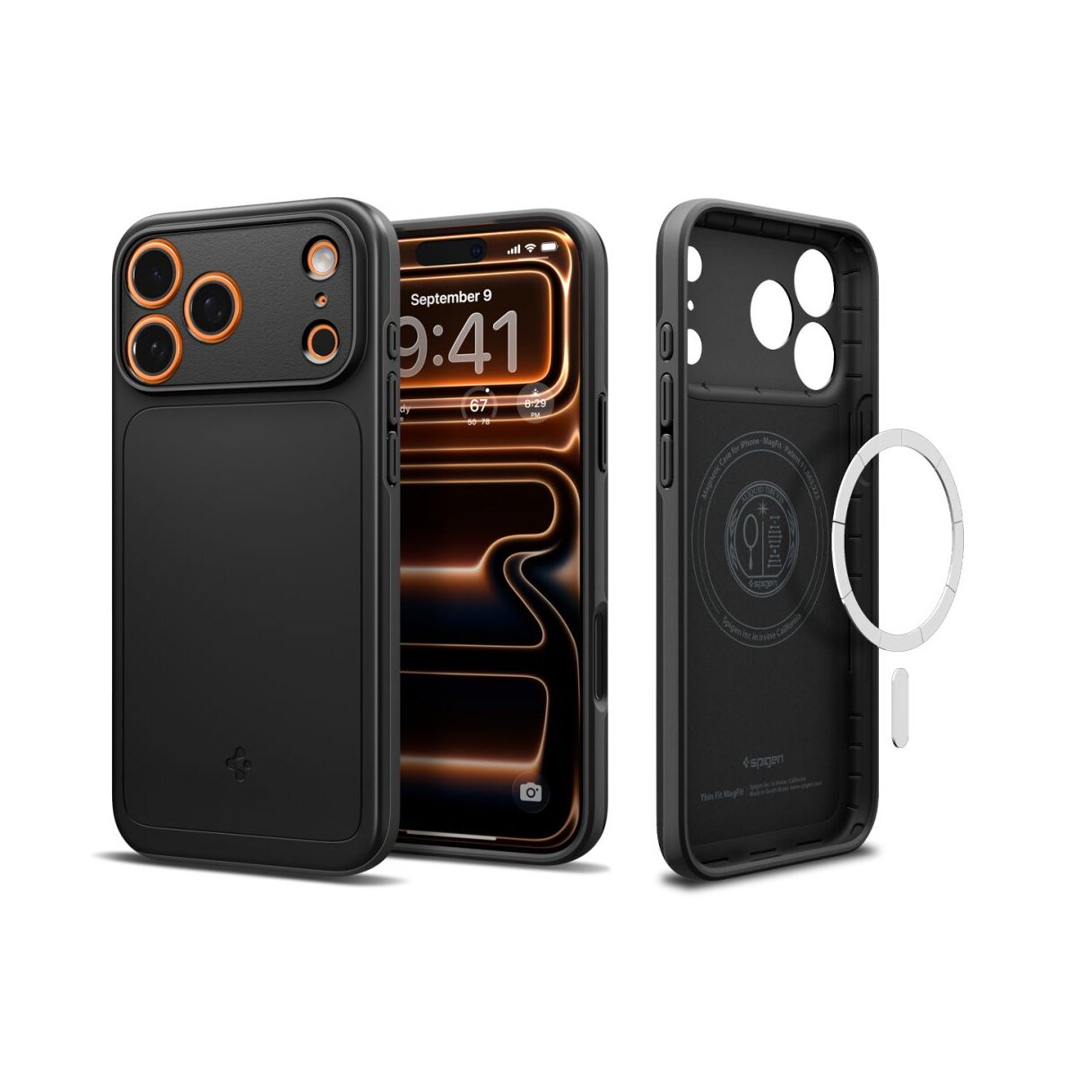 Spigen Thin Fit Case kompatibel mit iPhone 17 Pro Max &ndash; Schwarz - Bild 1