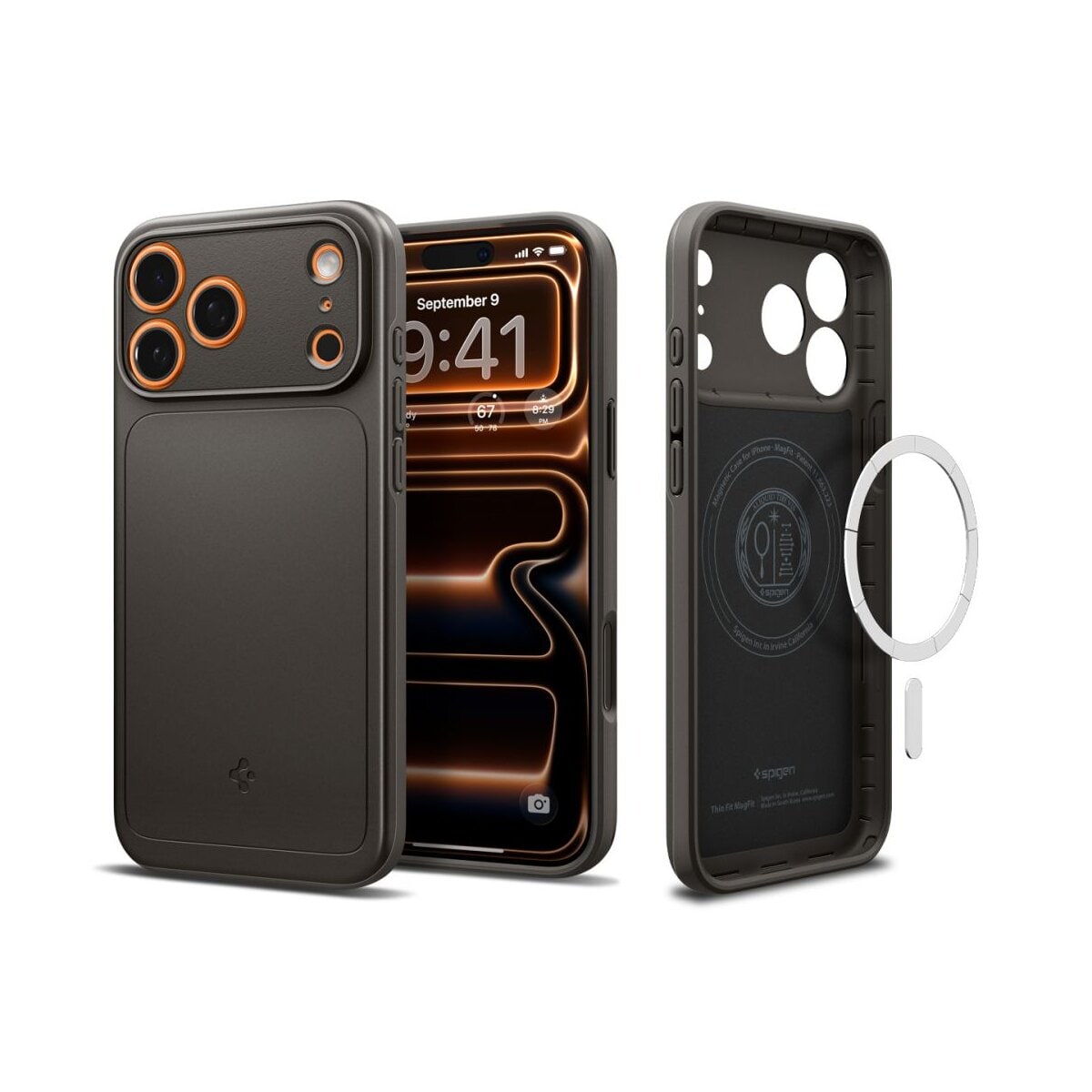 Spigen Thin Fit Case kompatibel mit iPhone 17 Pro Max &ndash; Grau - Bild 1