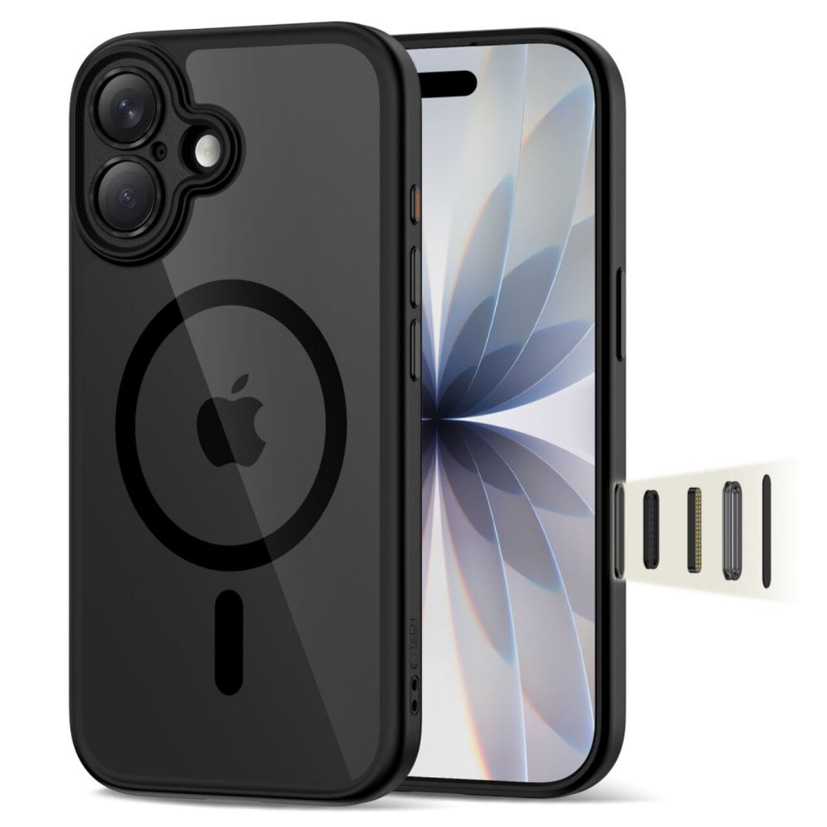 Tech-Protect Magpeak CC H&uuml;lle Kompatibel mit iPhone 17 Klares Schwarz - Bild 1