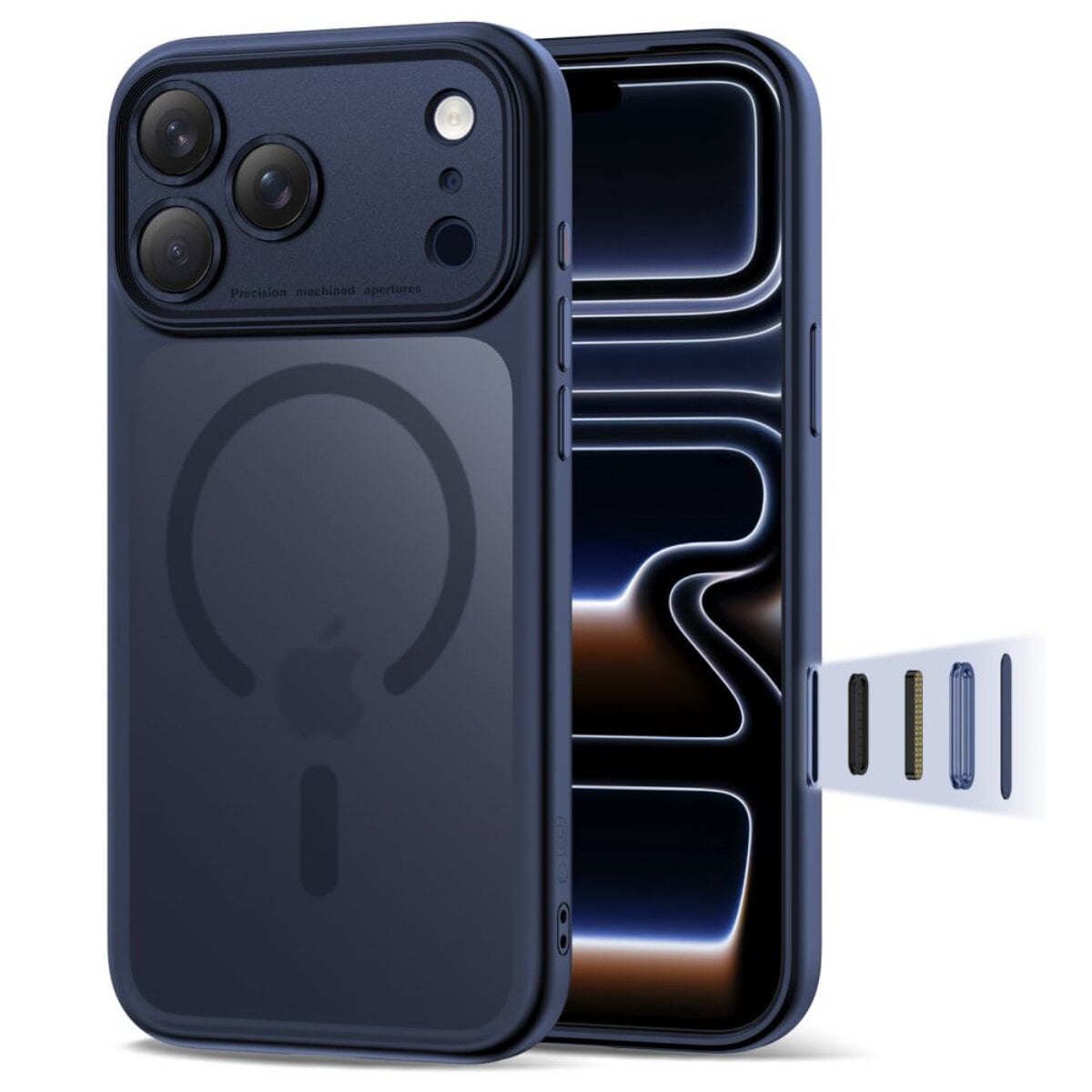 Tech Protect Magpeak CC Case kompatibel mit iPhone 17 Pro Marineblau - Bild 1