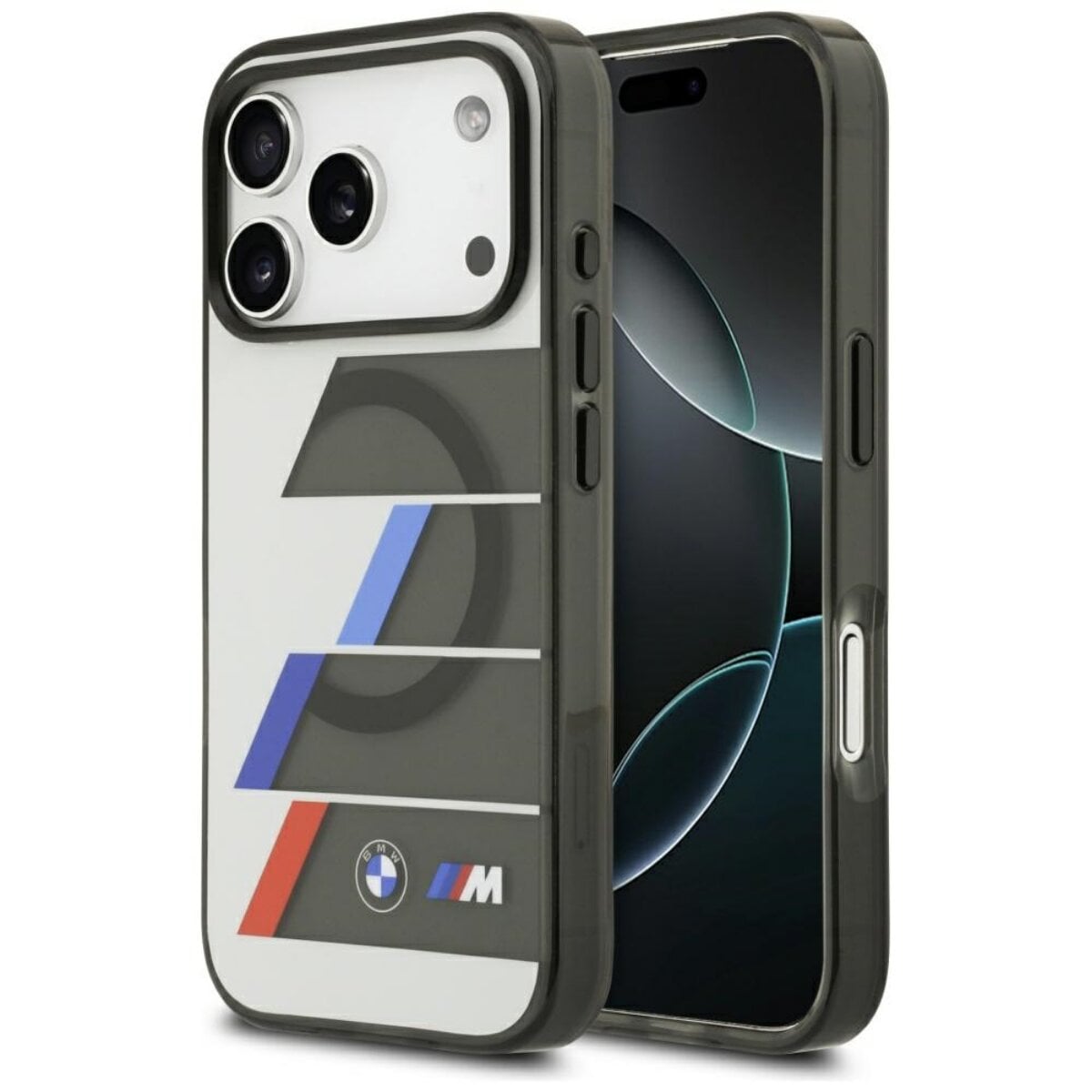 BMW M Tricolor Case kompatibel mit iPhone 17 Pro grau - Bild 1