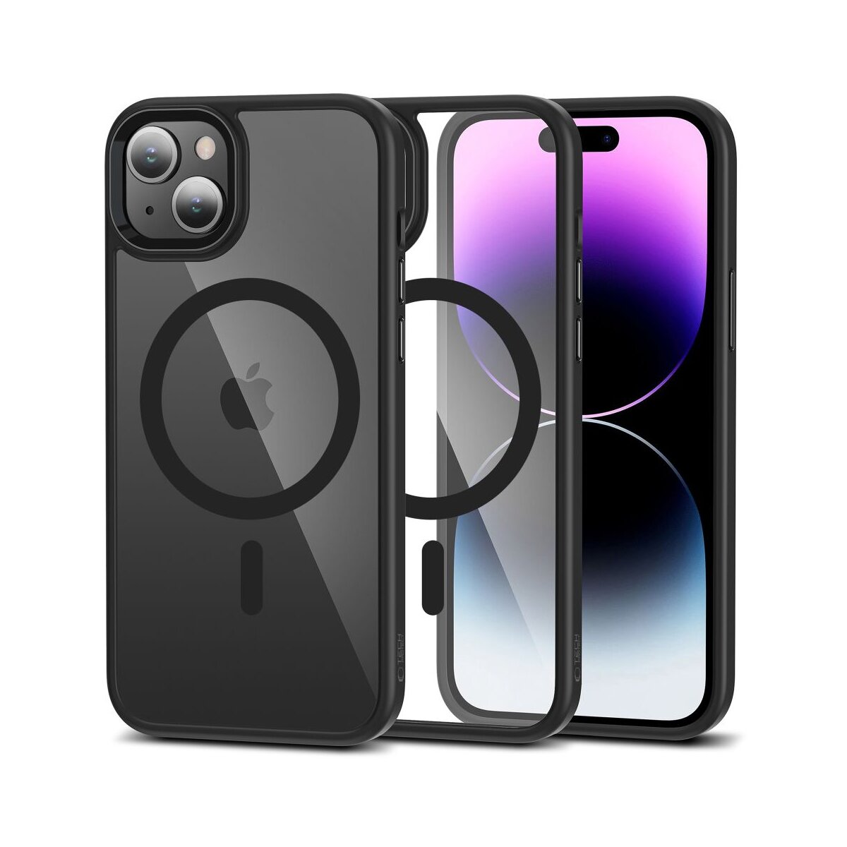 TechProtect MagMat magnetisch H&uuml;lle iPhone 15 transparent und schwarz - Bild 1