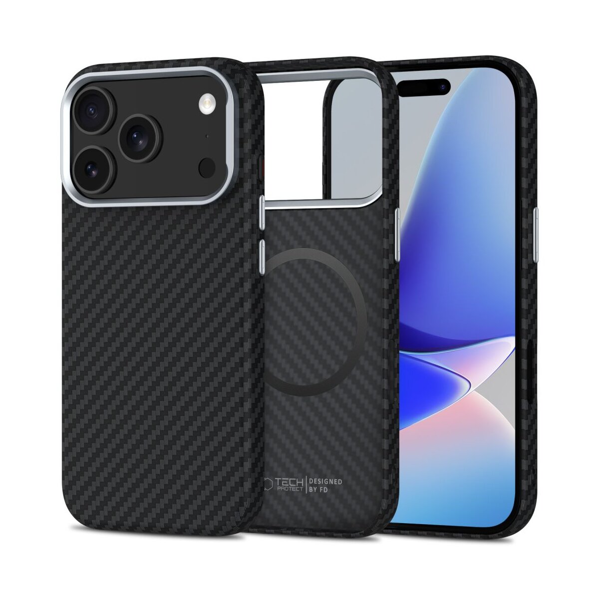 TechProtect Ion Carbon magnetisch H&uuml;lle iPhone 17 Pro  Schwarz und - Bild 1