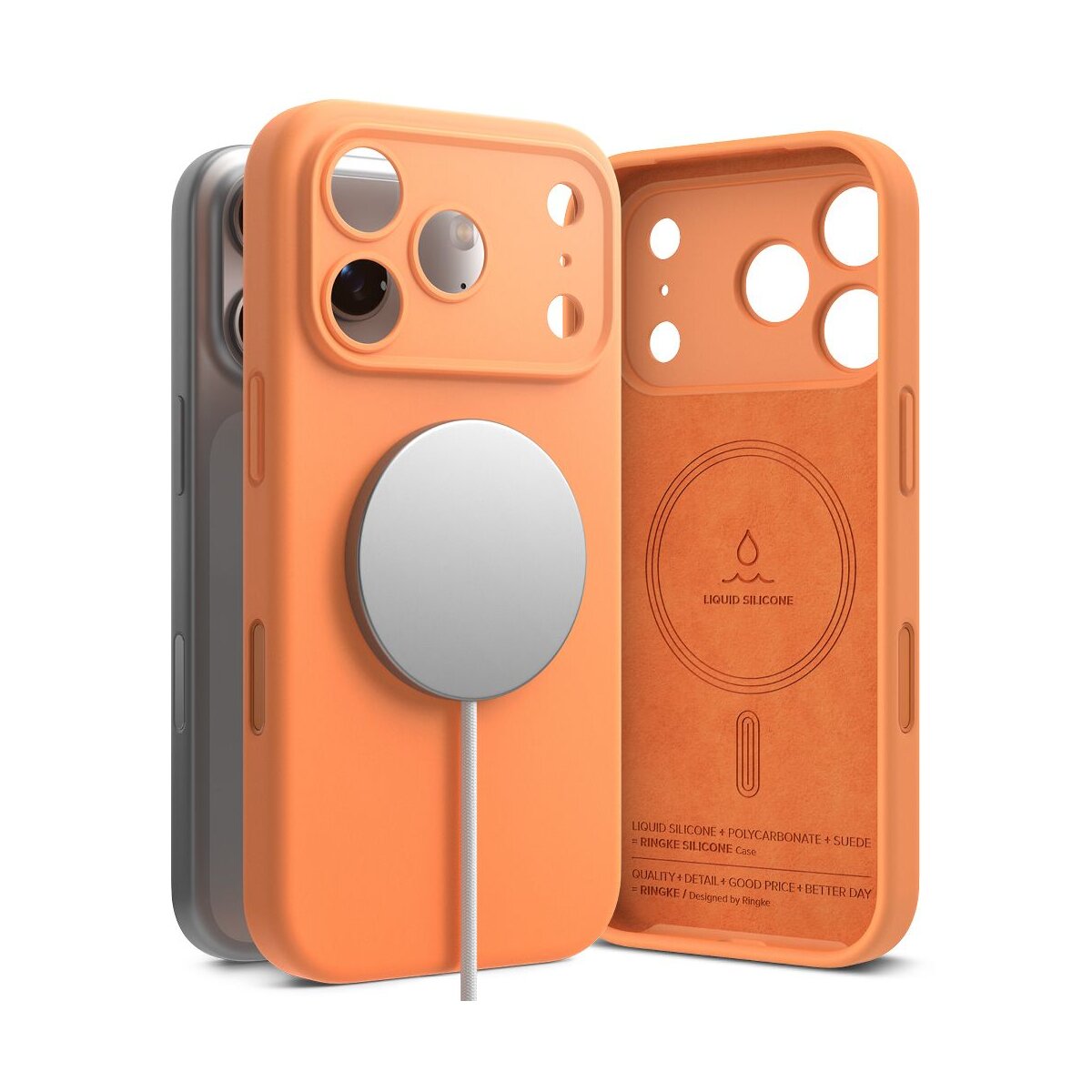 Ringke Silikon Magnetische magnetisch H&uuml;lle iPhone 17 Pro Max  Orange - Bild 1