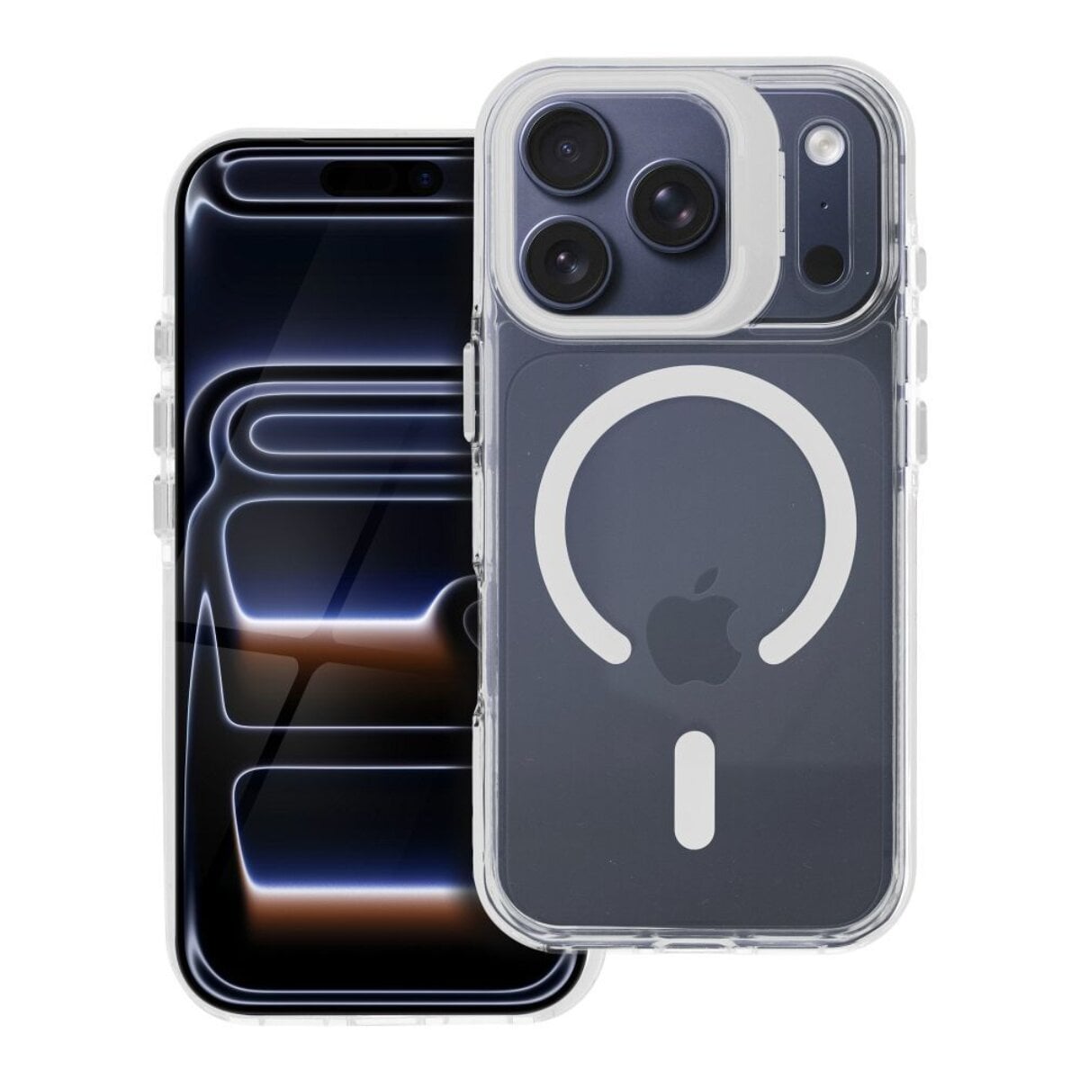 Lens Mag Cover Magnet H&uuml;lle Transparent Wei&szlig; Kompatibel mit iPhone 17 Pro - Bild 1