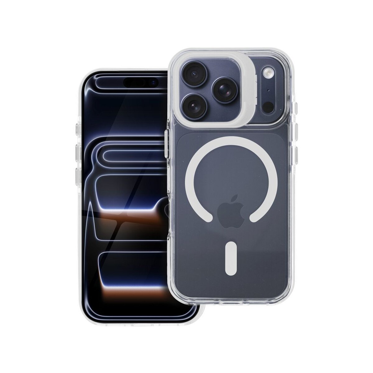 Lens Mag Cover Magnet H&uuml;lle Transparent Wei&szlig; Kompatibel mit iPhone 17 - Bild 1