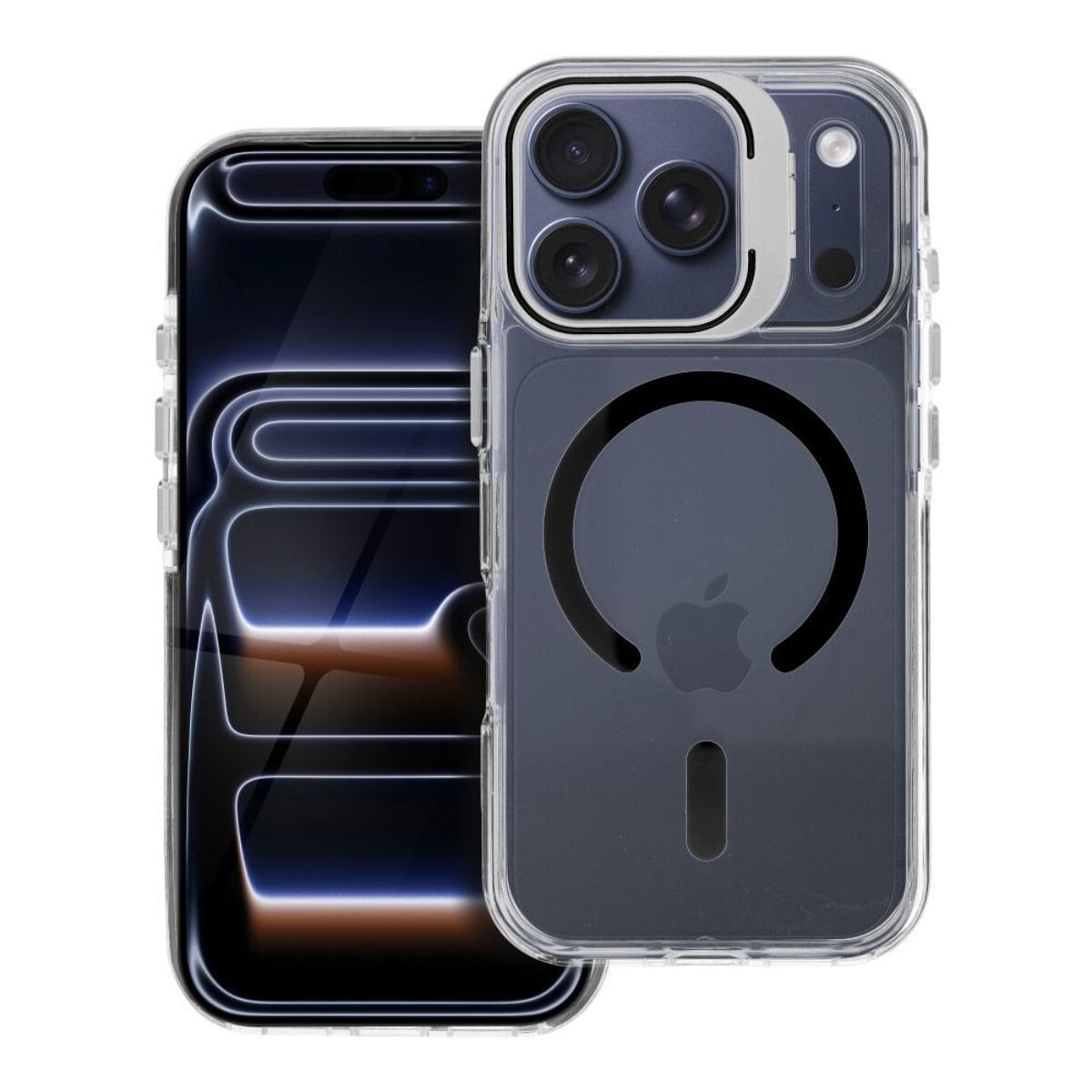 Lens Mag Cover Magnet H&uuml;lle Transparent Schwarz Kompatibel mit iPhone 17 - Bild 1
