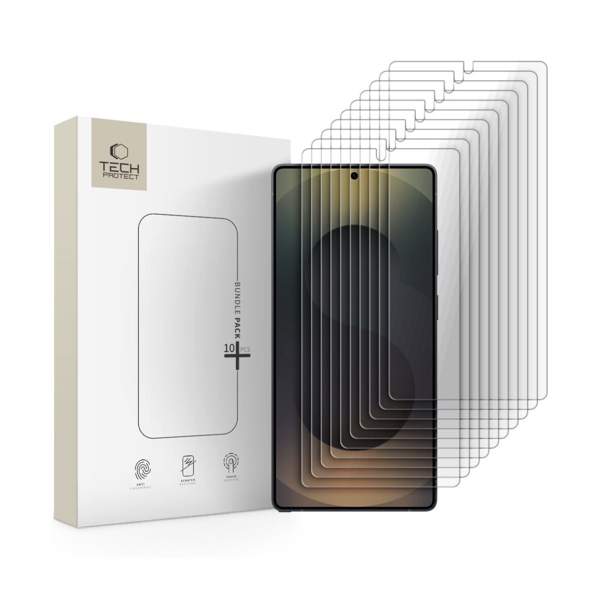 Tech-Protect Geh&auml;rtetes Glas Set (10er Pack) f&uuml;r Samsung Galaxy S25 Di - Bild 1