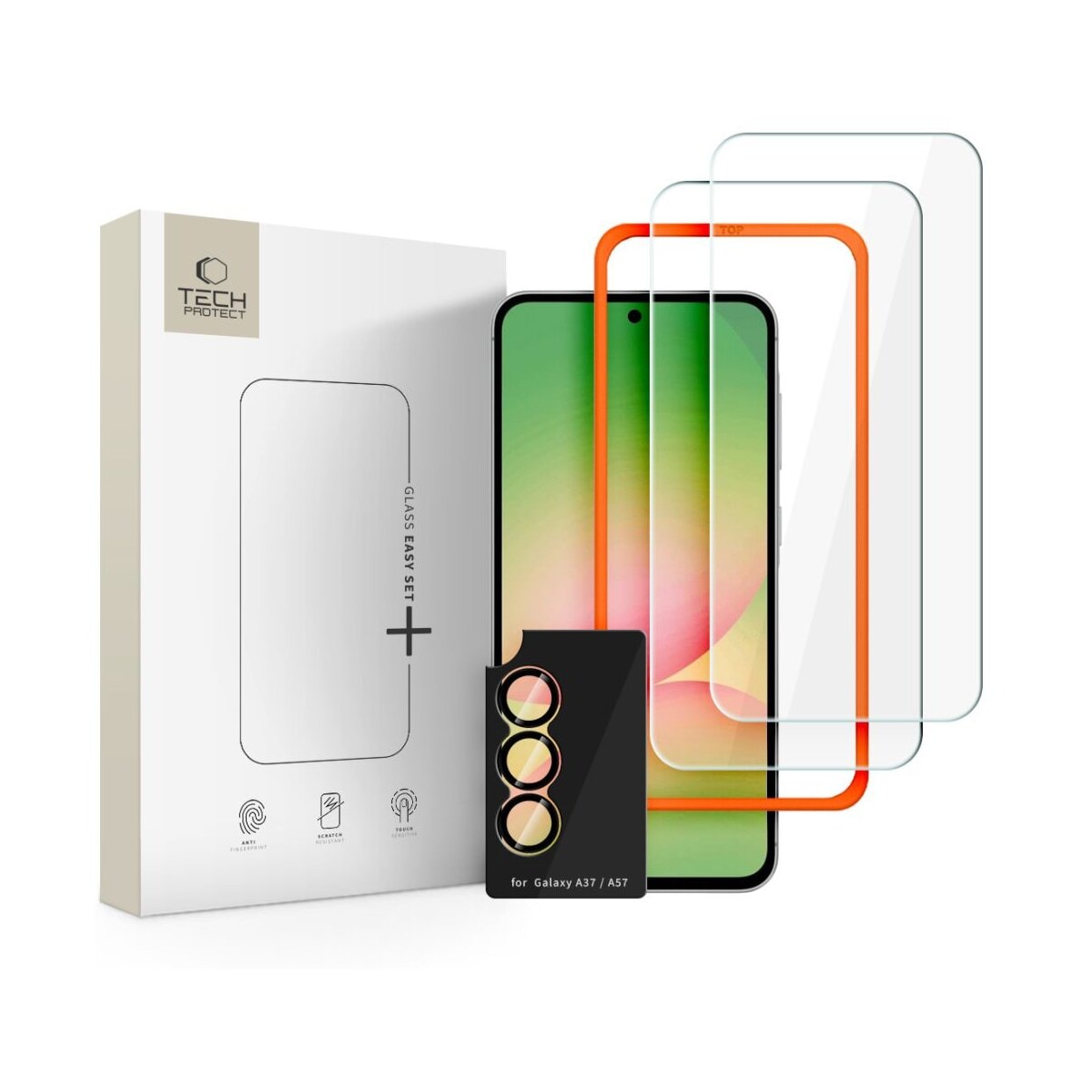 Tech-Protect Easy Set 3er-Pack Geh&auml;rtetes Glas f&uuml;r Samsung Galaxy A37 - Bild 1