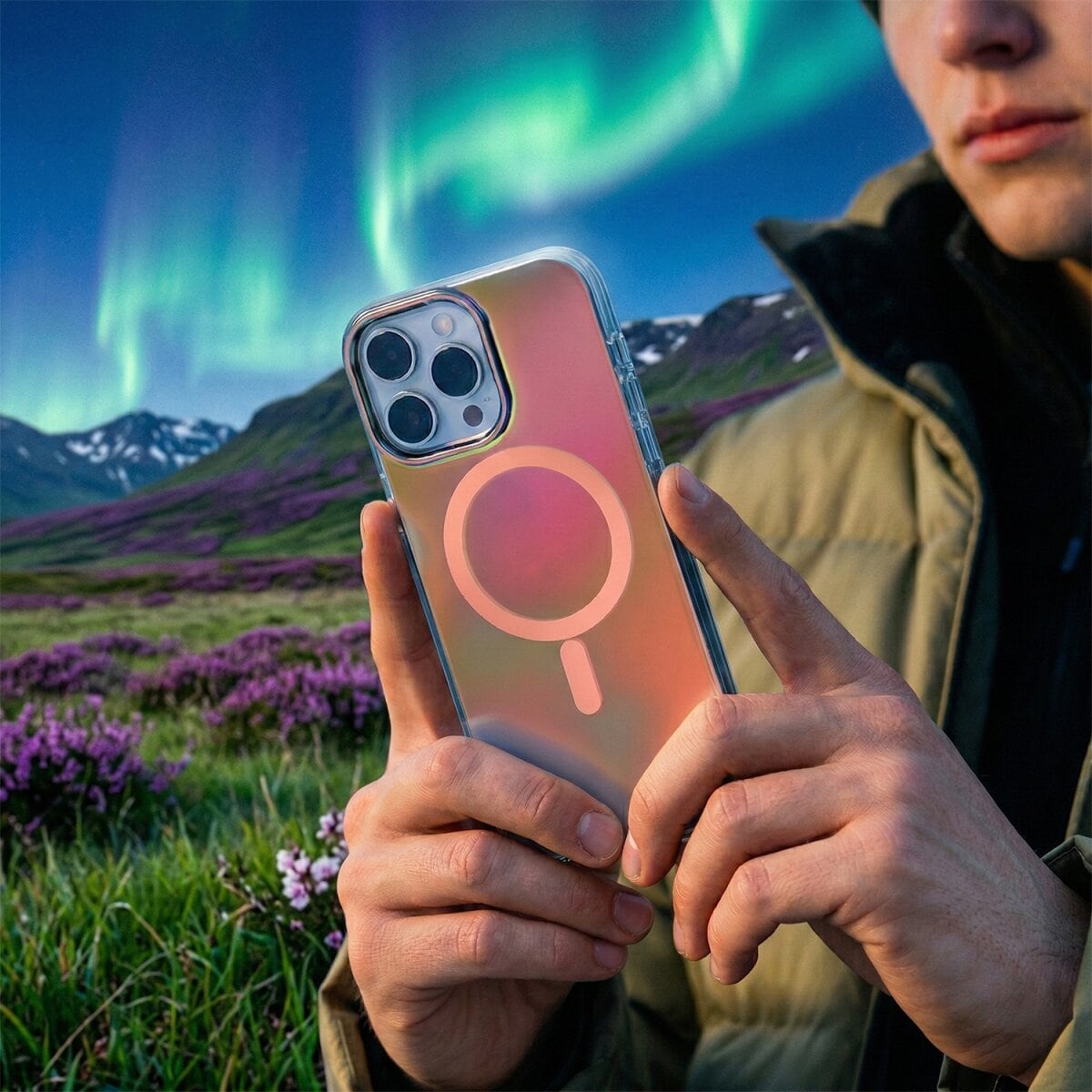 Tecto Shield Aurora Kompatibel mit  iPhone 18 Pro / 17 Pro Rosa - Bild 1