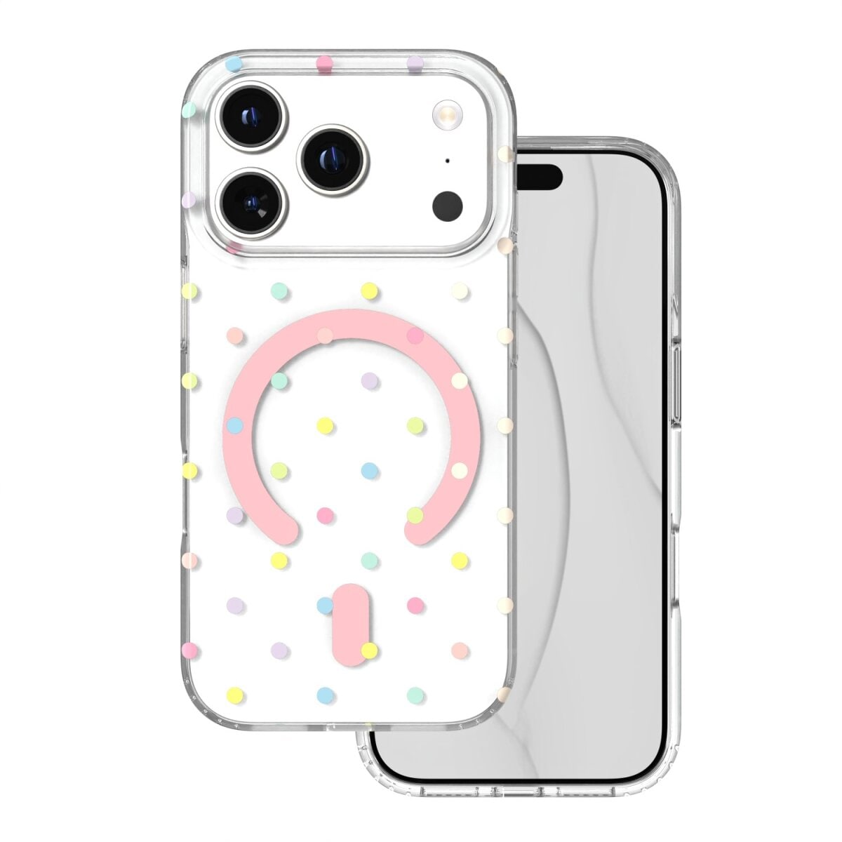 TFO Bubble Dots Mag Kompatibel mit  iPhone 18 Pro / 17 Pro Wei&szlig; - Bild 1