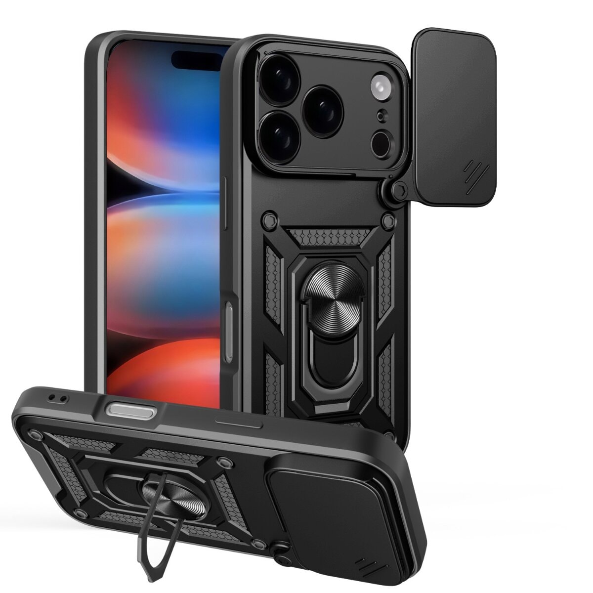 TFO Defender Slide Kompatibel mit  iPhone 18 / 17 Schwarz Handyh&uuml;lle - Bild 1