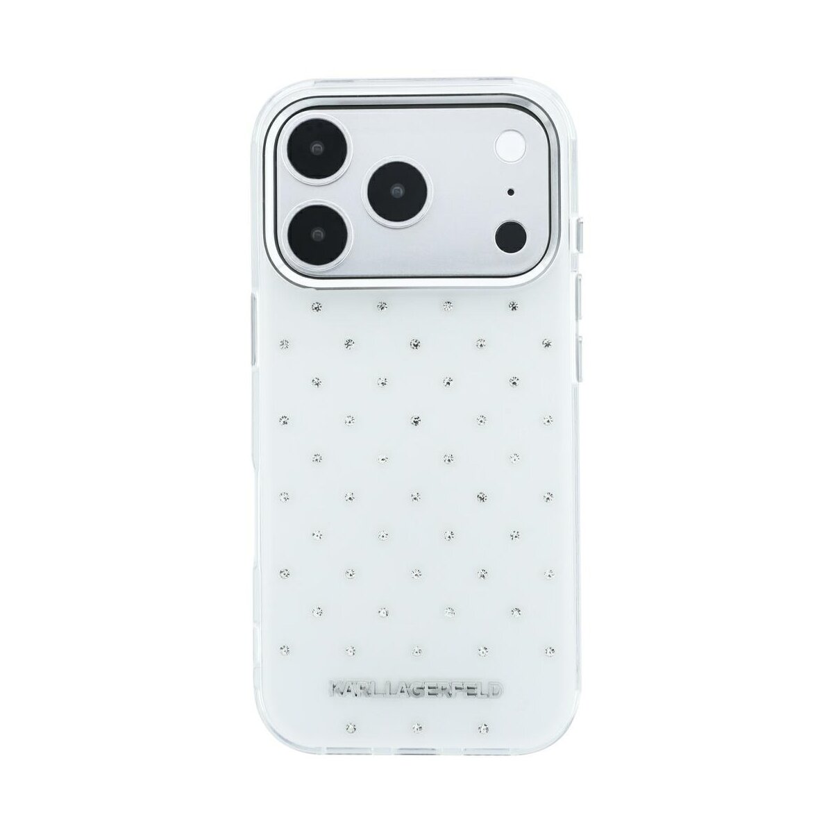 Karl Lagerfeld IML Strass Allover iPhone 18 Pro / 17 Pro Wei&szlig; - Bild 1