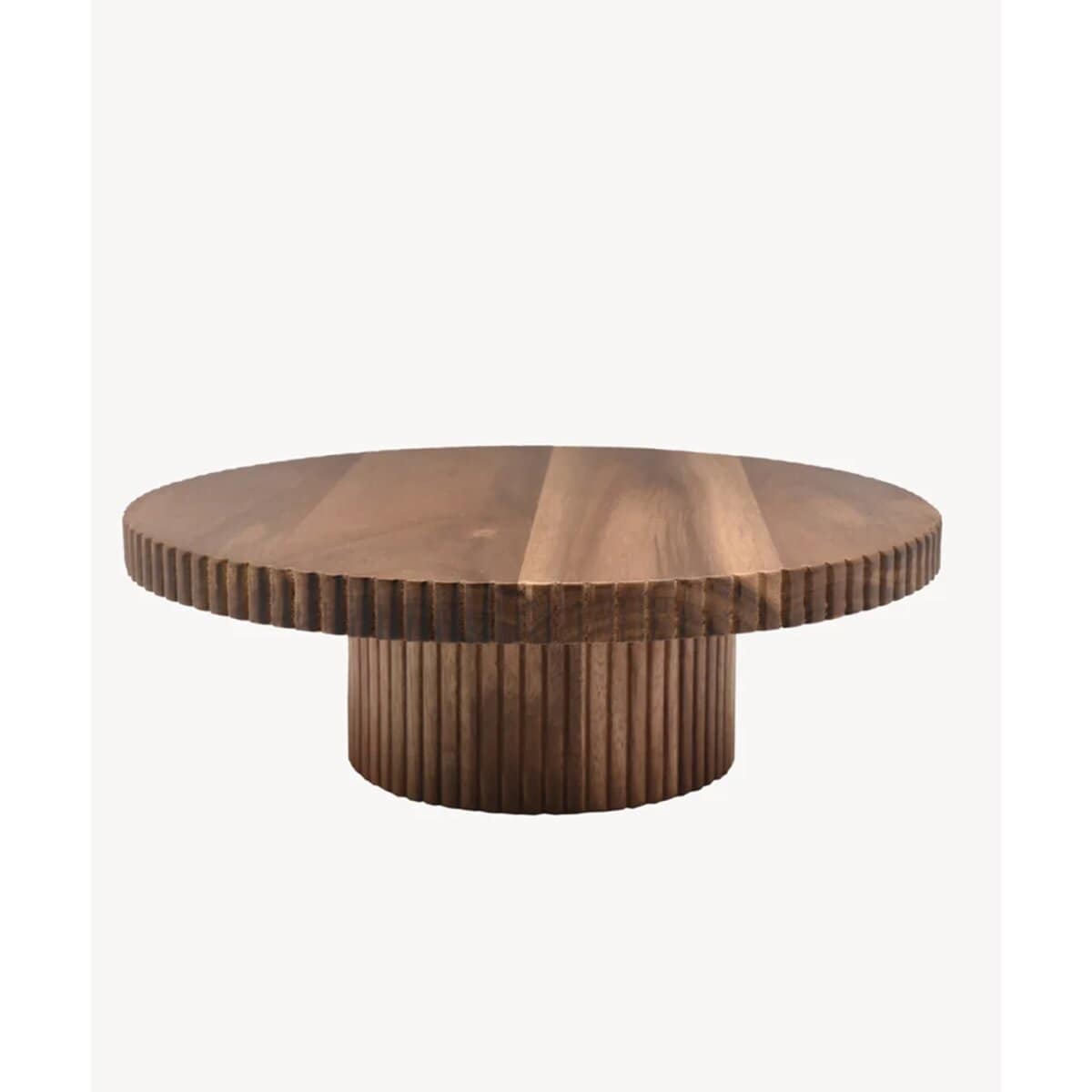 Akazie Stripe Tortenplatte mit Fu&szlig; aus Akazienholz - &oslash;30 x 10 cm - Bild 1
