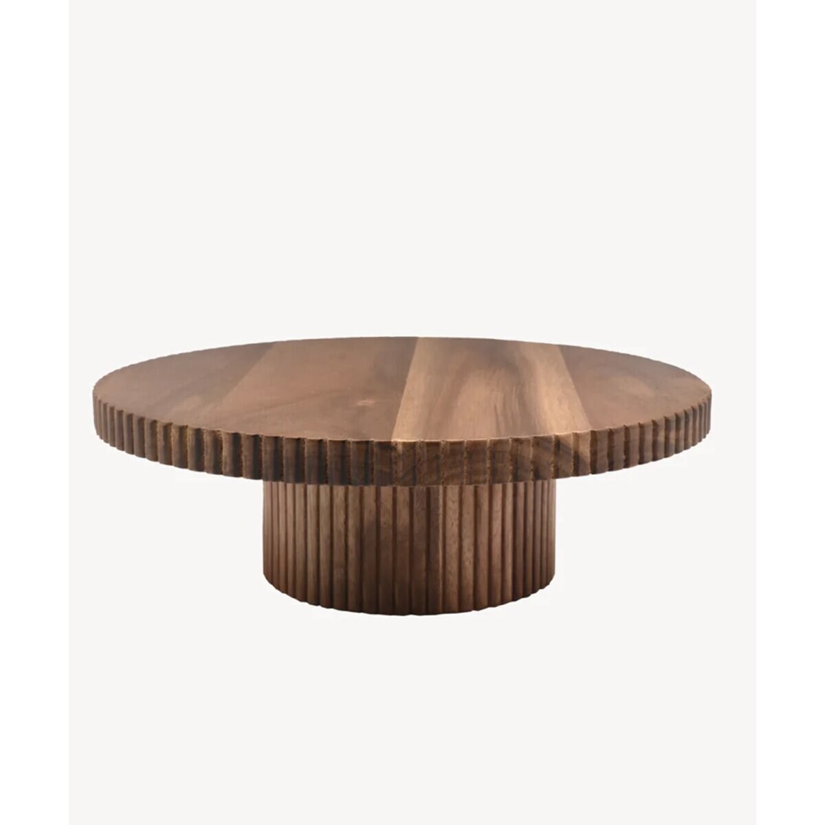 Akazie Stripe Tortenplatte mit Fuß aus Akazienholz - ø30 x 10 cm