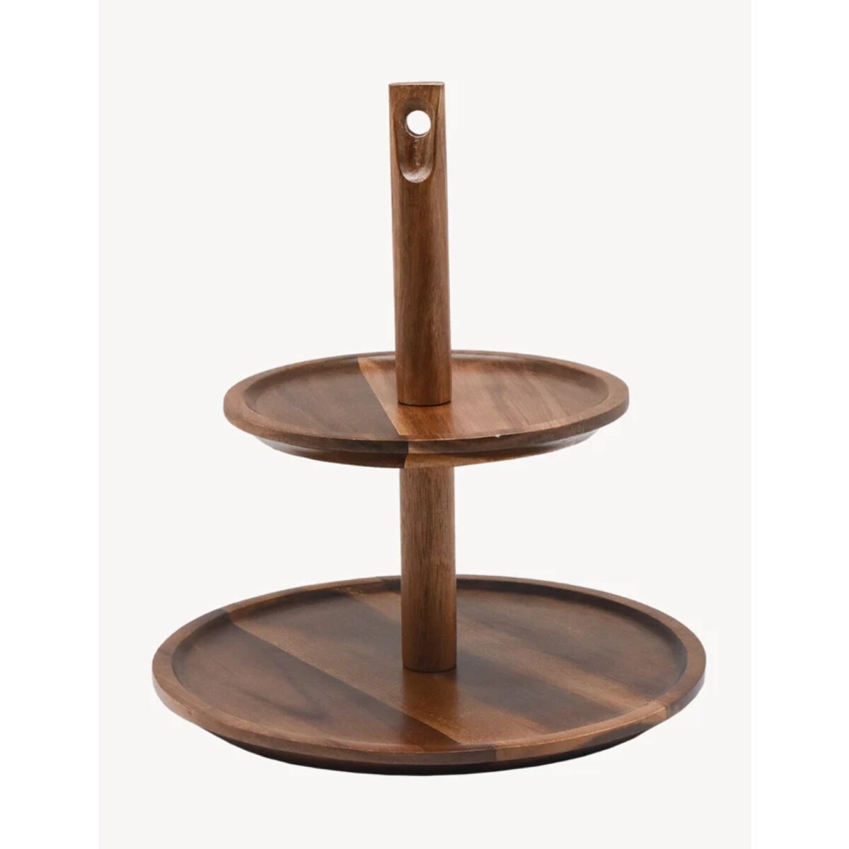 Akazie Lumo Etagere aus Akazienholz - 2-st&ouml;ckig, modern & zeitlos - Bild 1