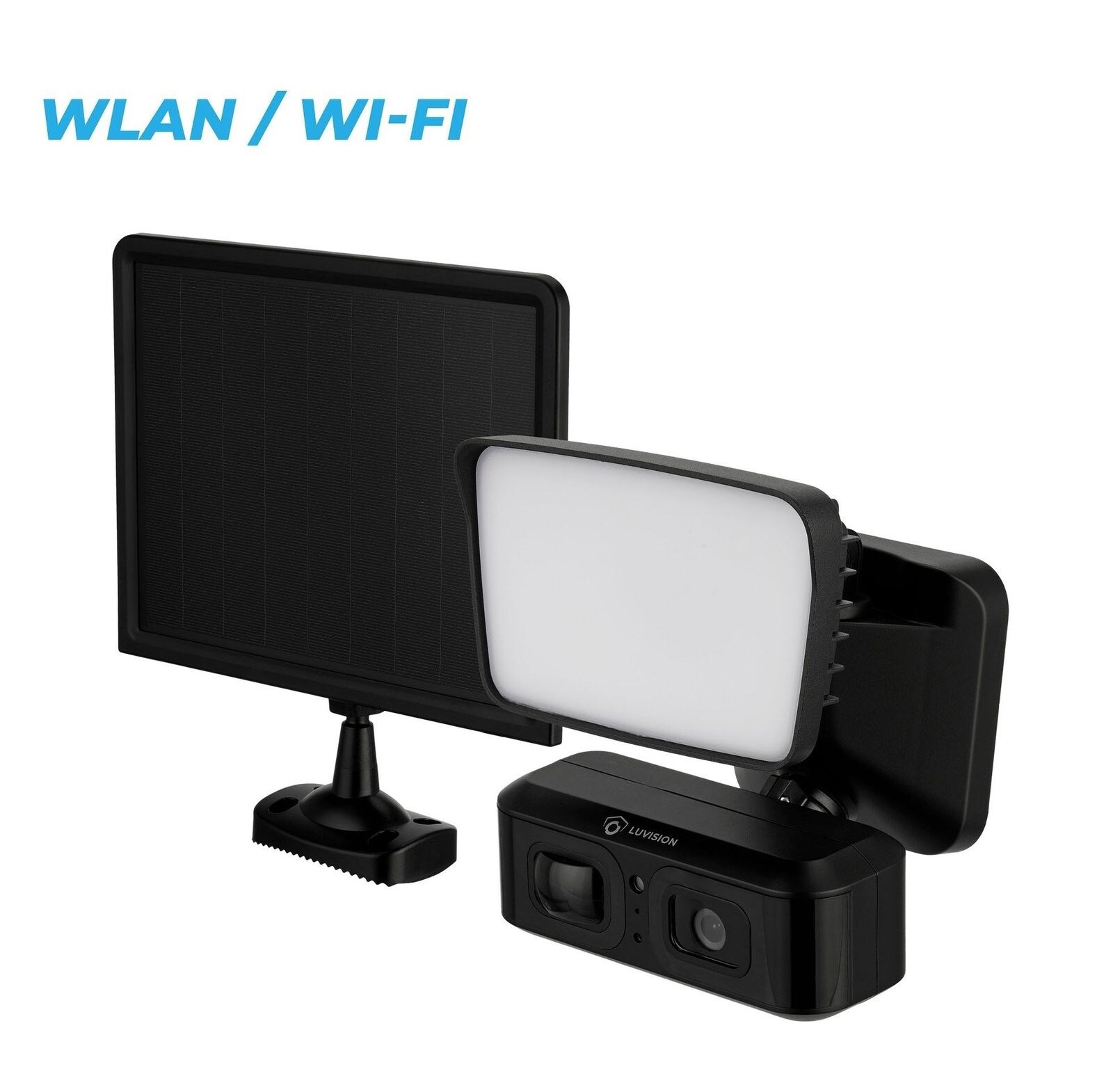 LUVISION WLAN LED Flutlicht Solarleuchte Überwachungskamera Lampe mit Bewegungsmelder | 04260657860372