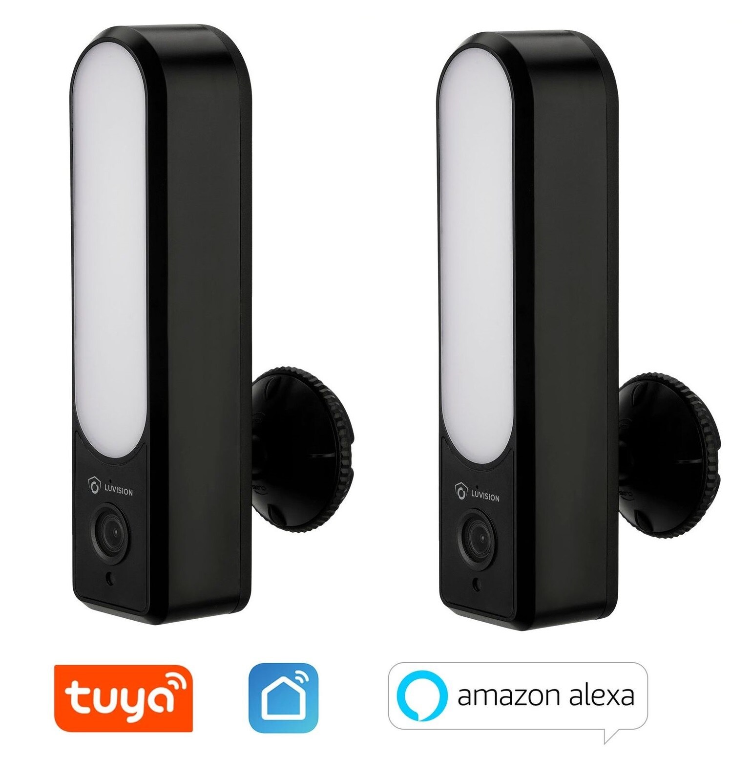 LUVISION 2-er Set LED Au&szlig;enleuchte Lampe WLAN IP Kamera mit Flutlicht 2K &Uuml;berwachungskamera mit Bewegungsmelder Tuya - Bild 1