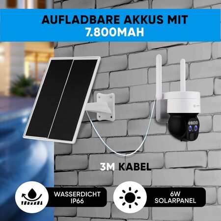 LUVISION 4G / LTE DUO PTZ Solar Überwachungskamera Kamera für SIM Karte  Zoom Sirene online kaufen bei Netto