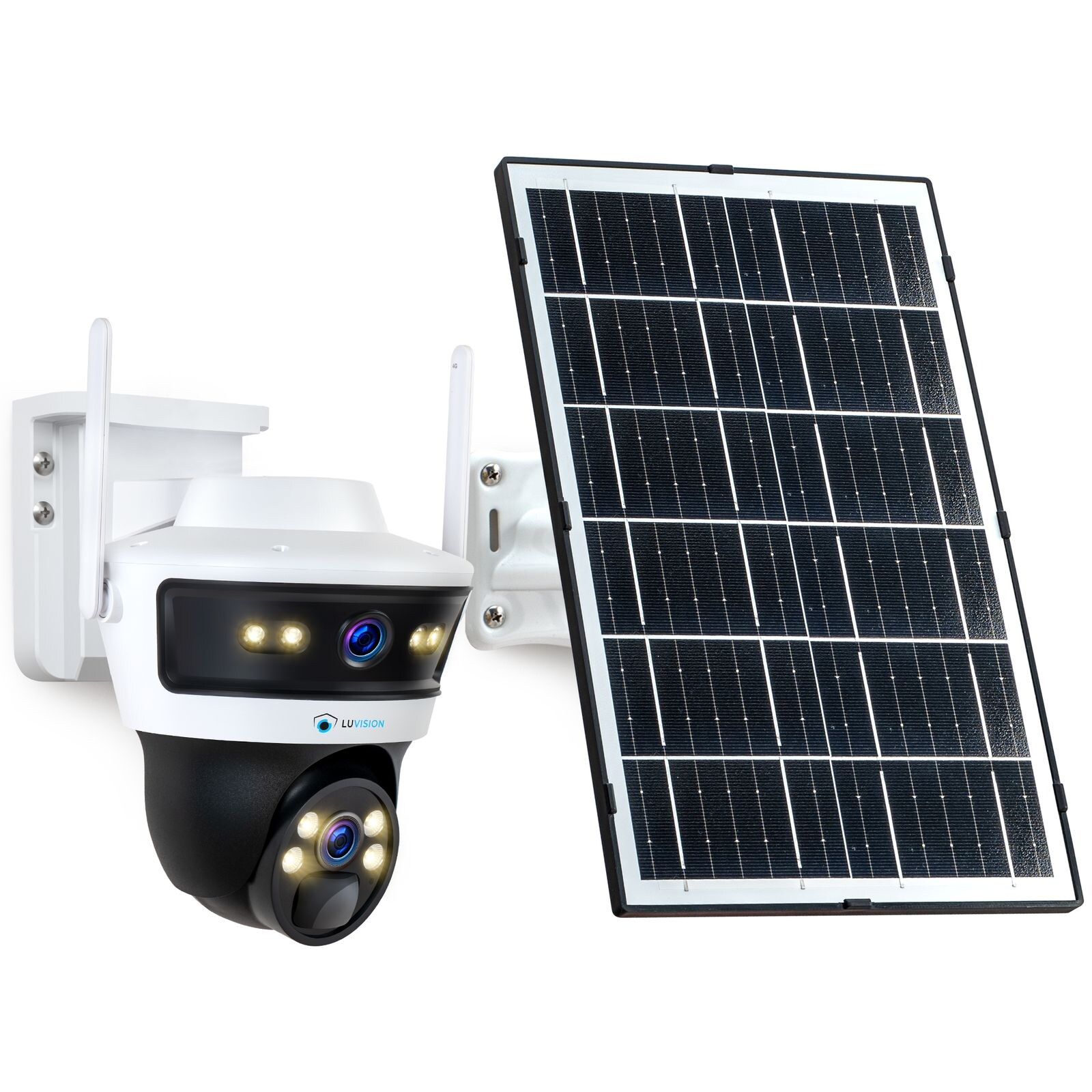 LUVISION 4G / LTE PTZ Dual Objektiv Solar Überwachungskamera mit SIM Karte Mikrofon KI Bewegungsverfolgung | 04260657861874