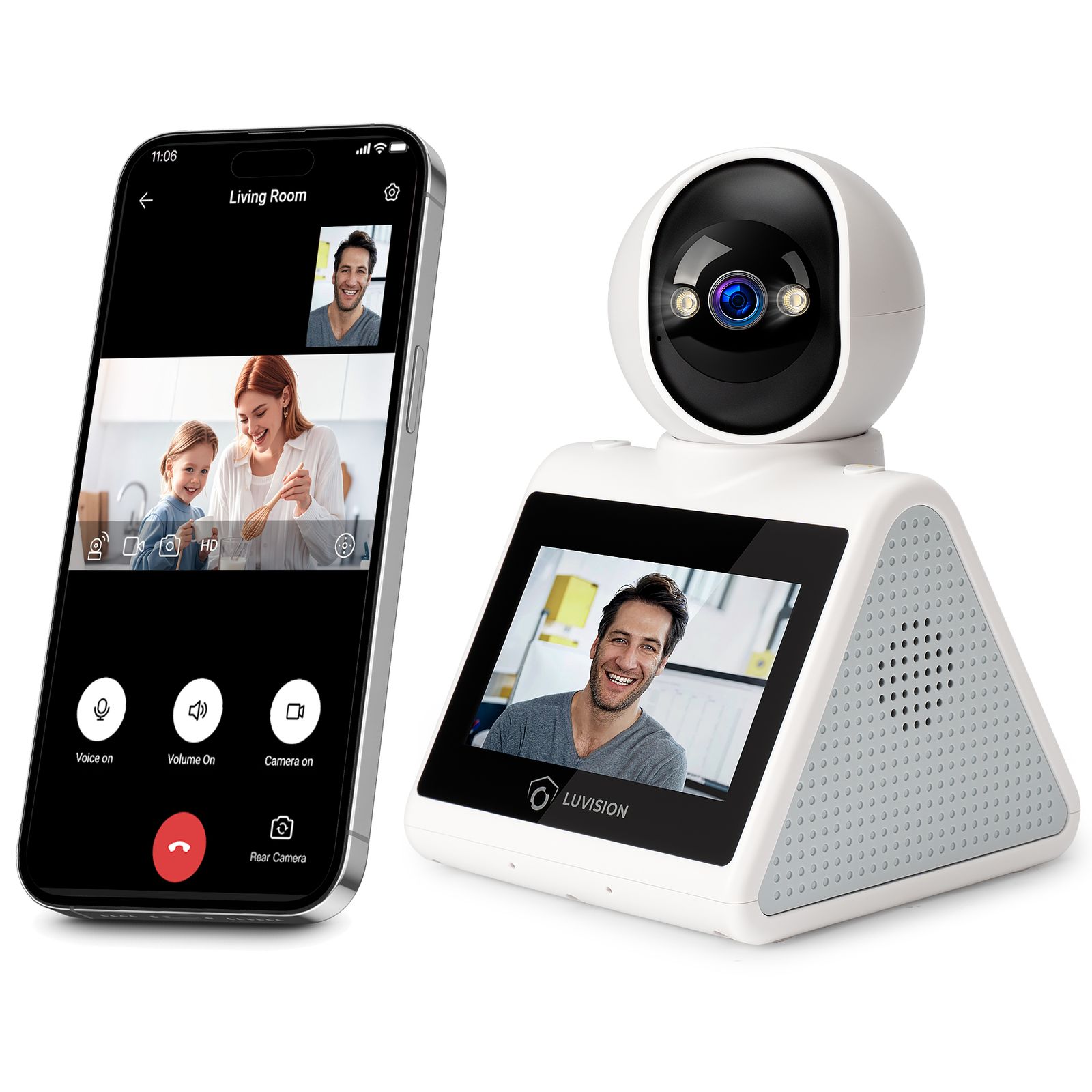 LUVISION PTZ Gegensprechkamera Video Anruf Kamera Telefonkamera WLAN &Uuml;berwachungskamera Senioren Baby &Uuml;berwachung Autotracking 4MP - Bild 1