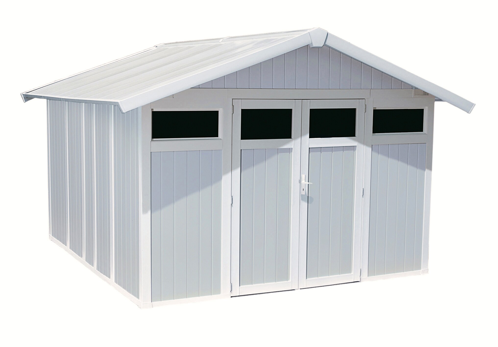 UTILITY Gartenhaus V11 2-t&uuml;rig grau/wei&szlig; - Bild 1