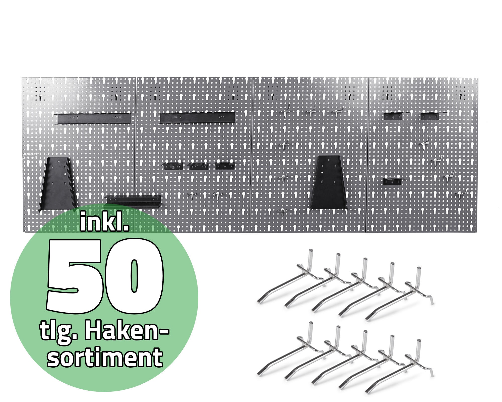 Lochwand Werkzeugwand mit insgesamt 50 Haken - Bild 1