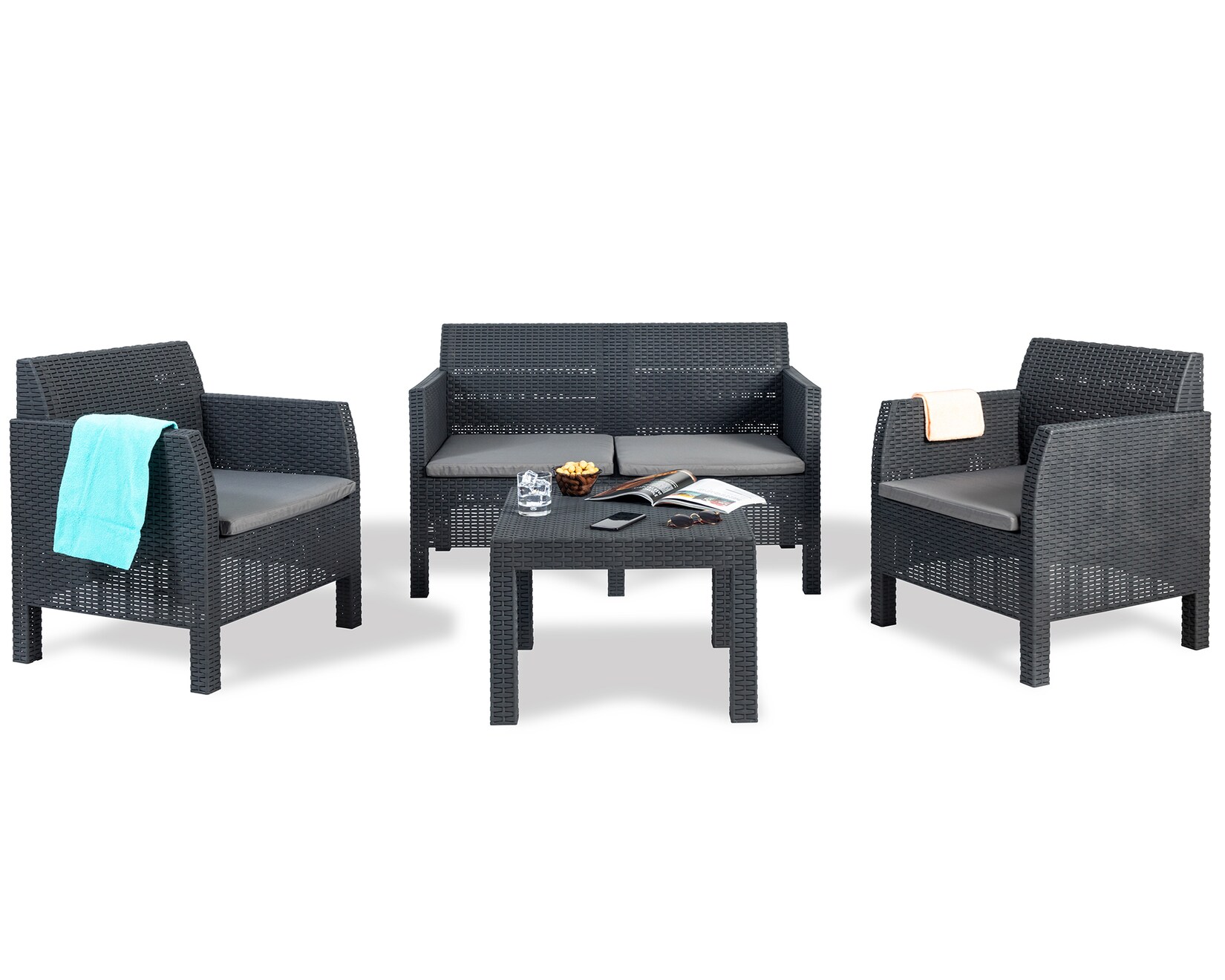 Madrid Lounge Set 4-Sitzer mit Tisch | 04250627267478