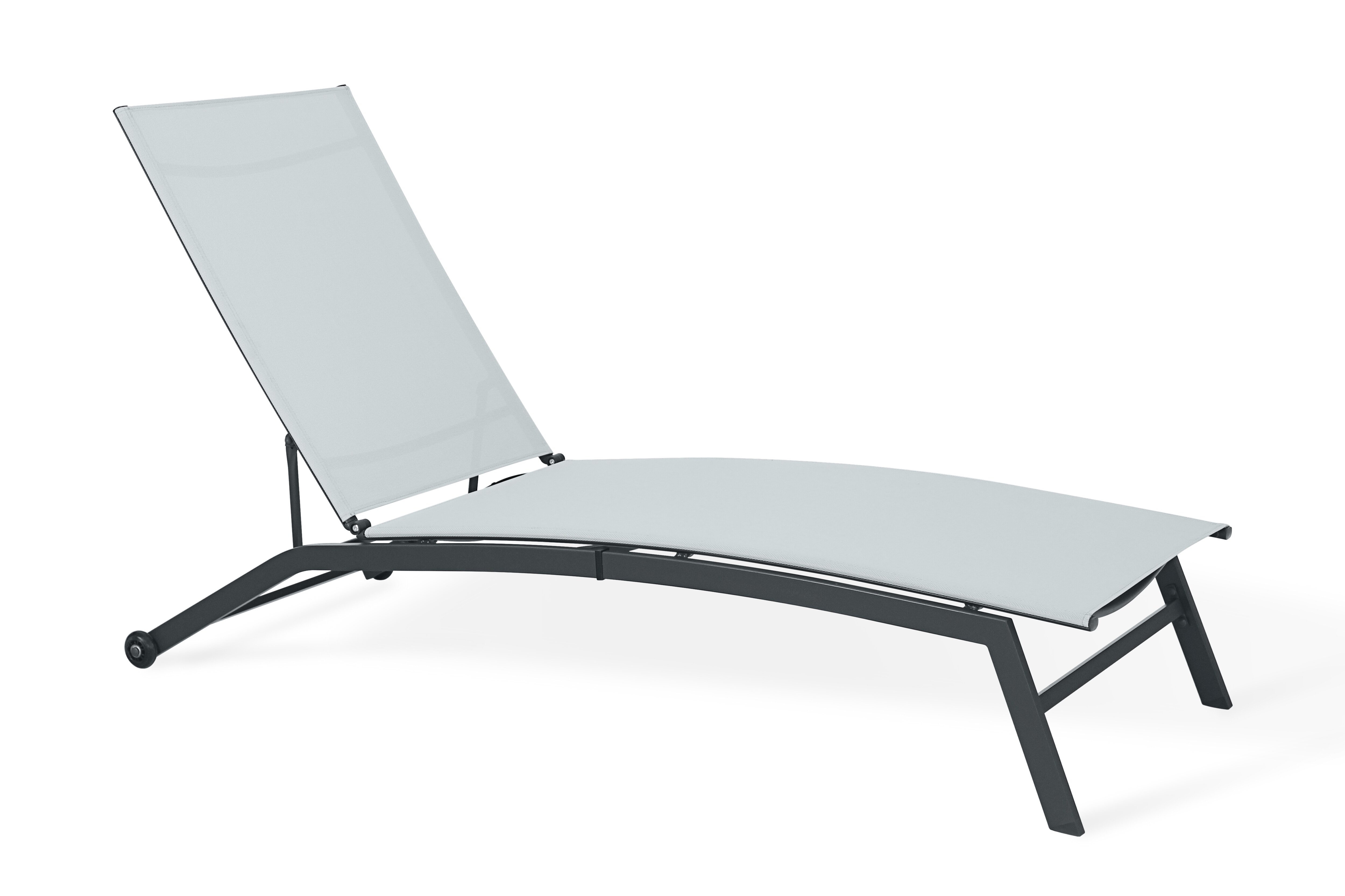 Sonnenliege Chaise Stahl anthrazit/wei&szlig; - Bild 1