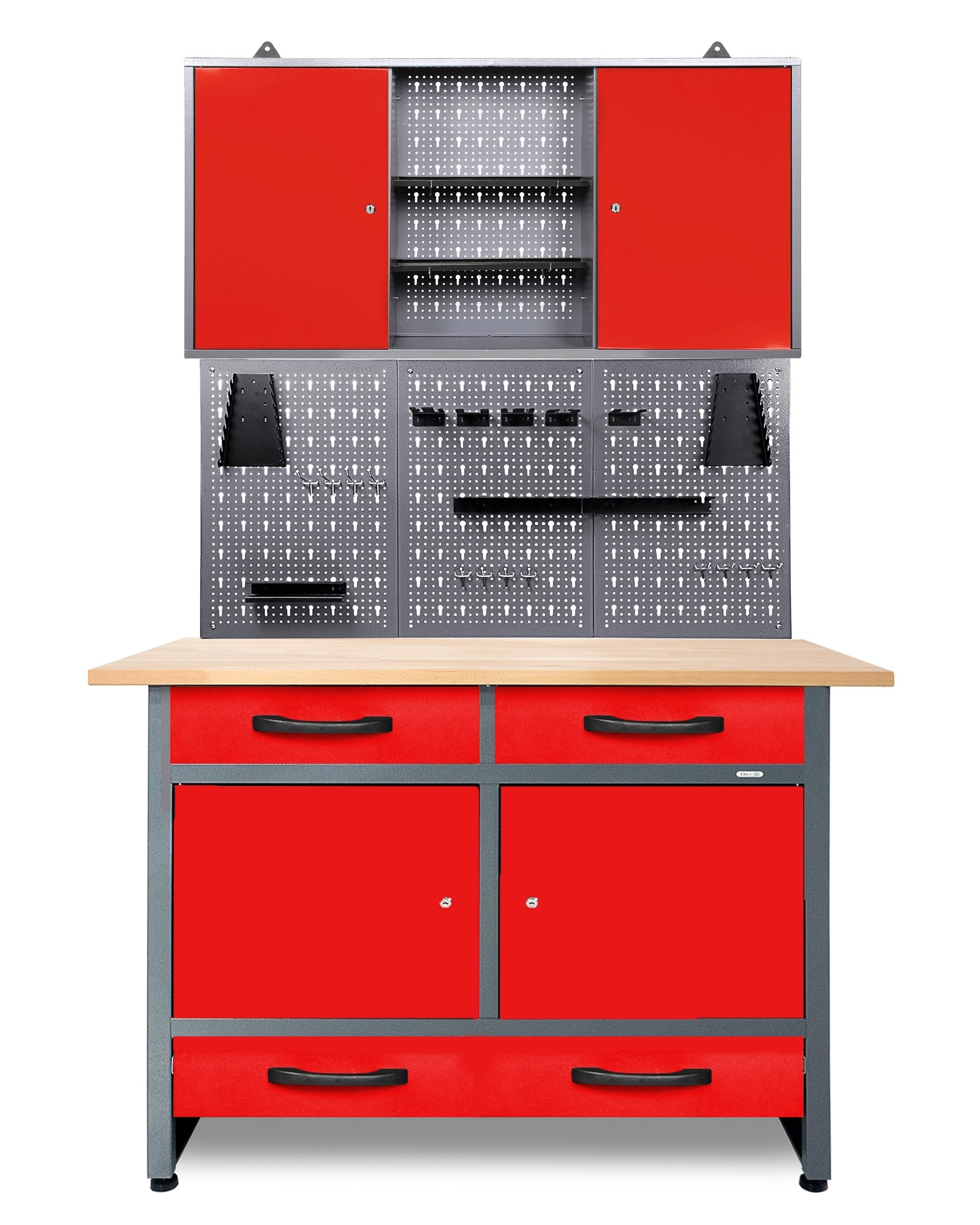 Werkstatt Set Werner Plus 120 cm 1 Schrank rot - Bild 1