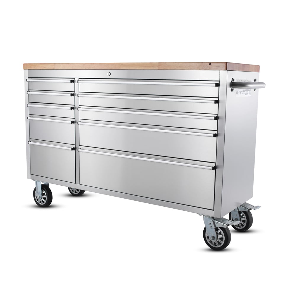 Werkstattwagen Edelstahl 148 cm mit 10 Schubladen 55" - Bild 1