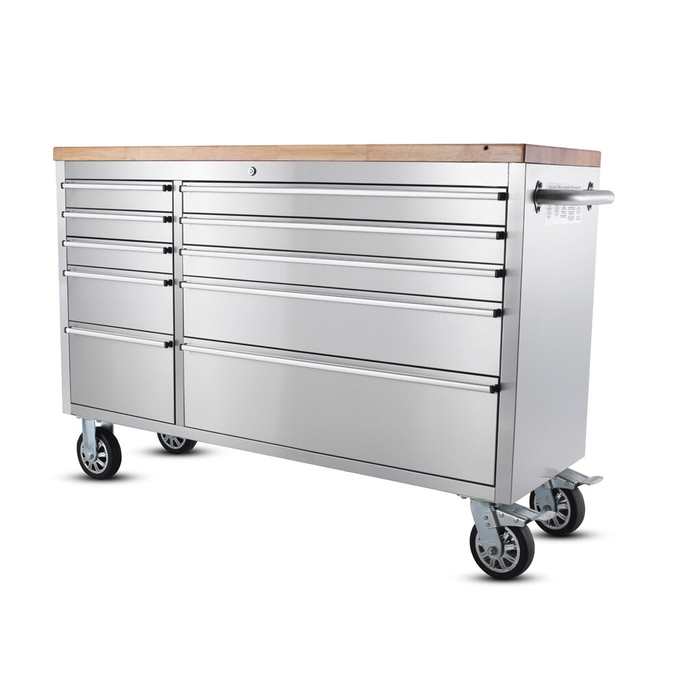 Werkstattwagen Edelstahl 148 cm mit 10 Schubladen 55